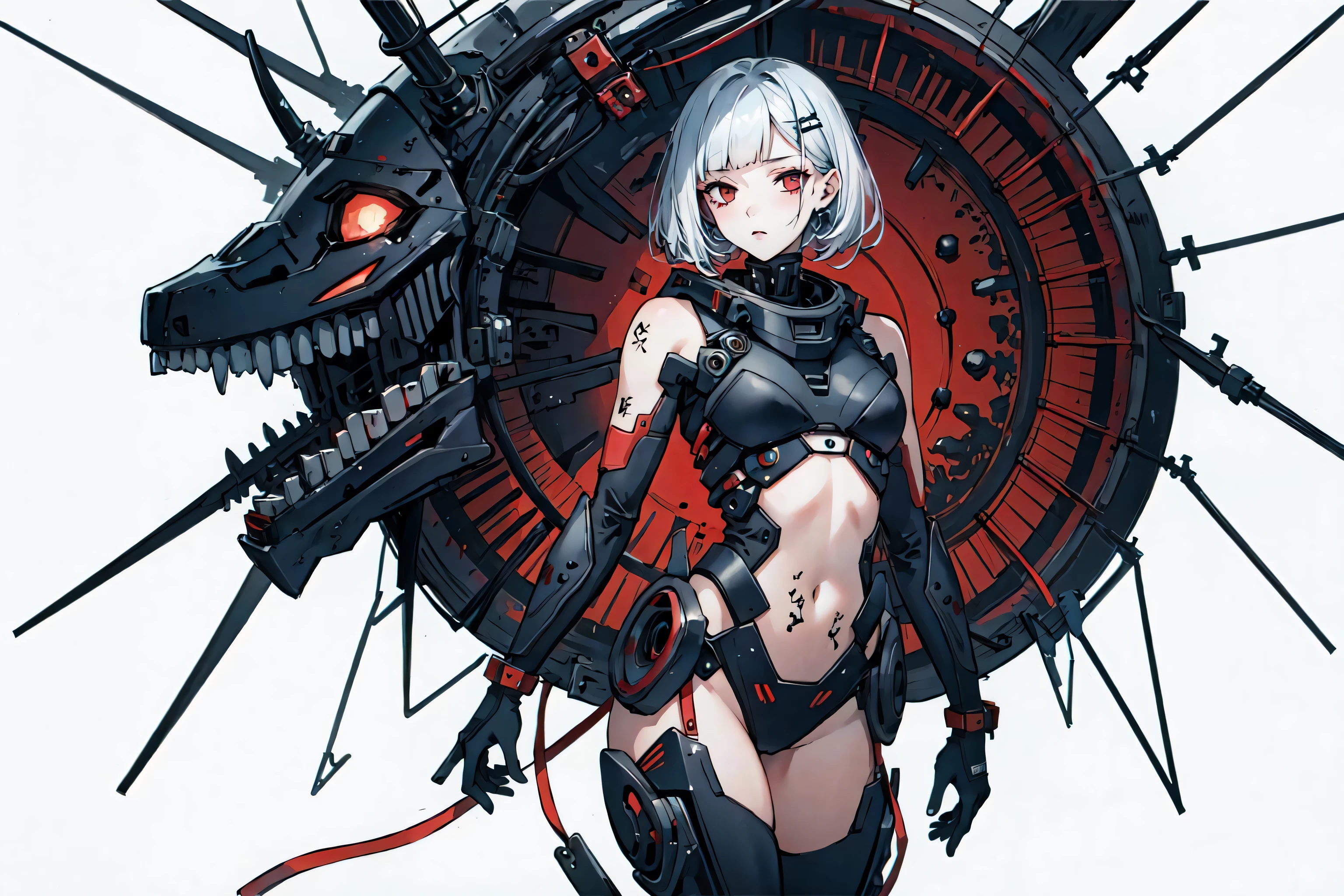 (best quality), detailed background,guro girl, horror, monster, bionic, alien