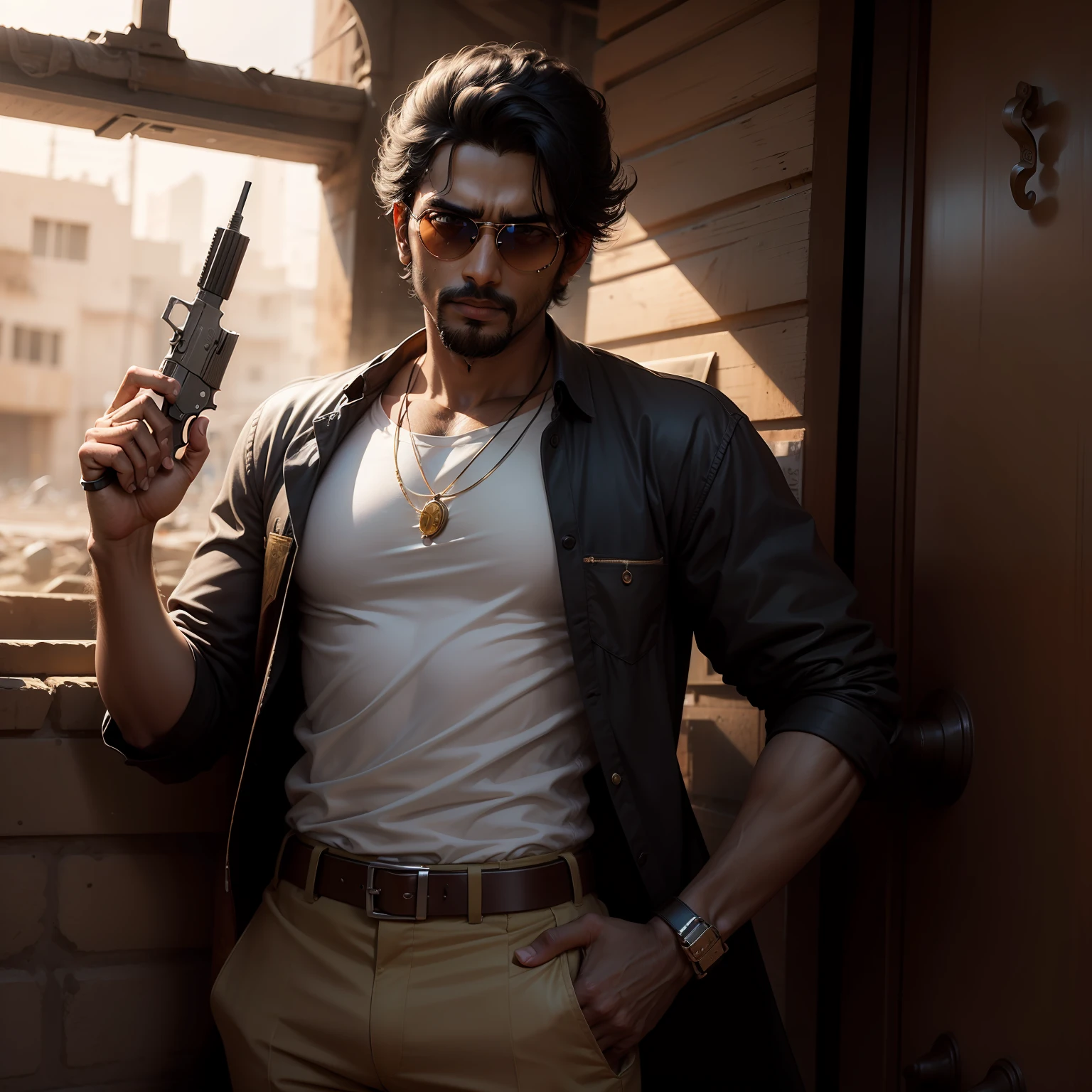 A.RajKamal,, no fear, gun,sunglasses