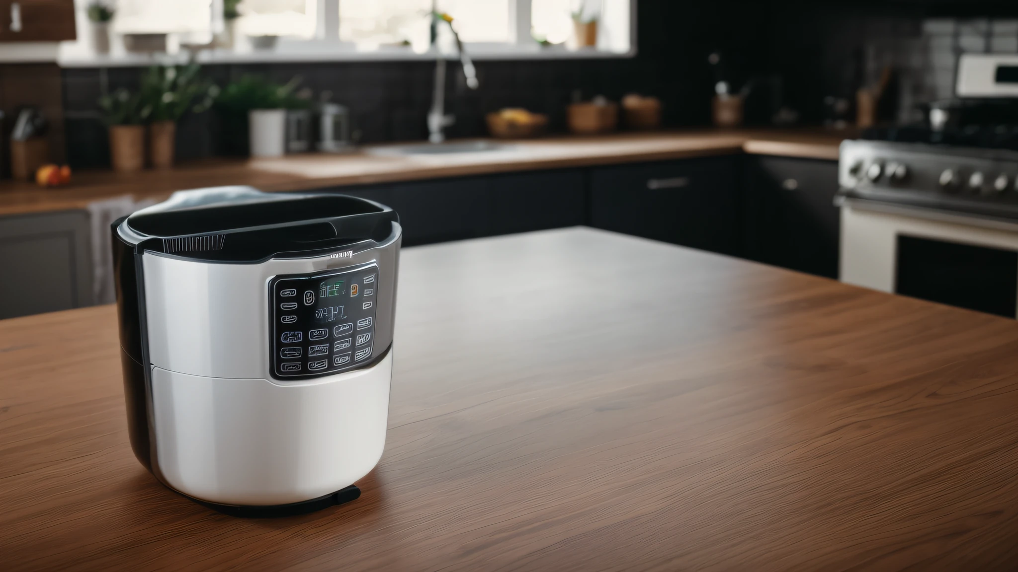 Extremely realistic photo of air fryer on tabletop（film photo）