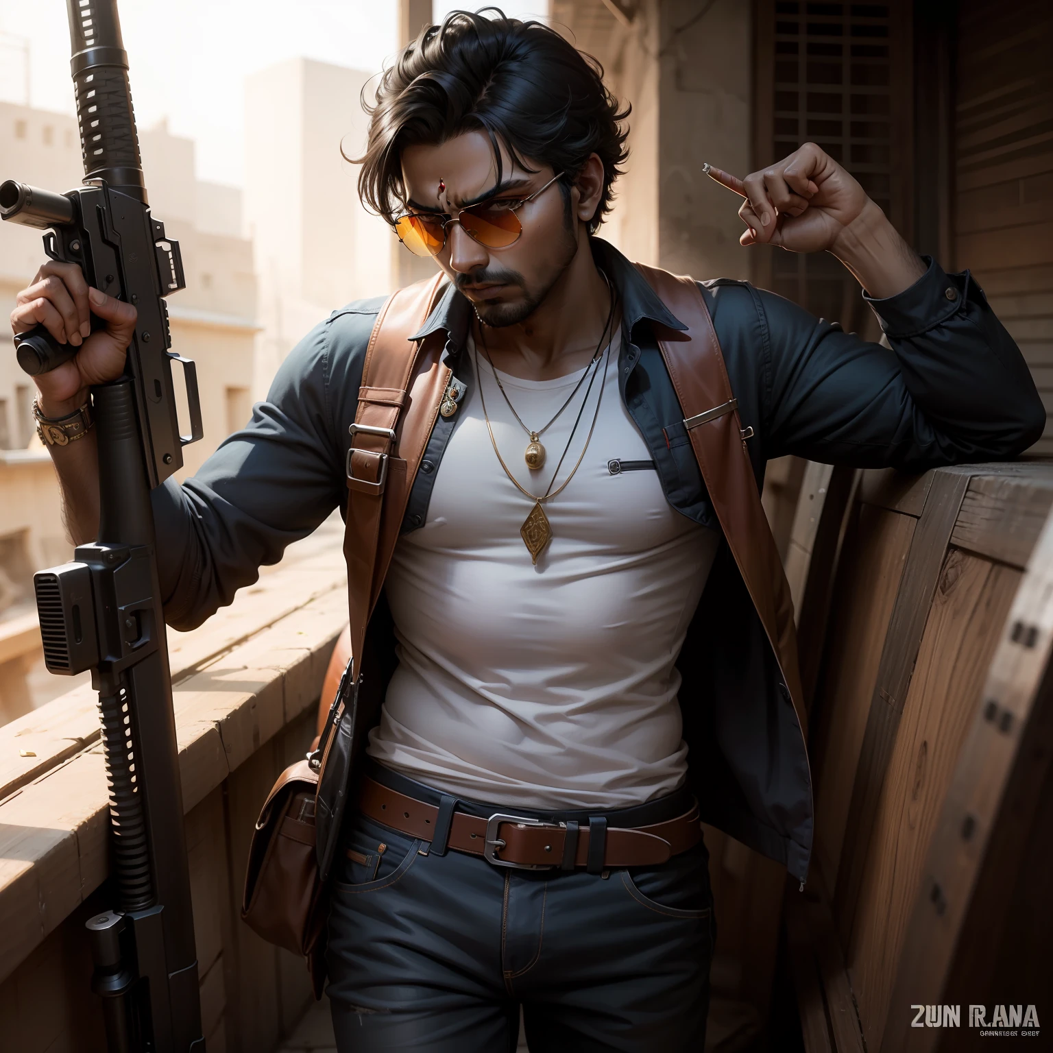 A.RajKamal,, no fear, gun,sunglasses
