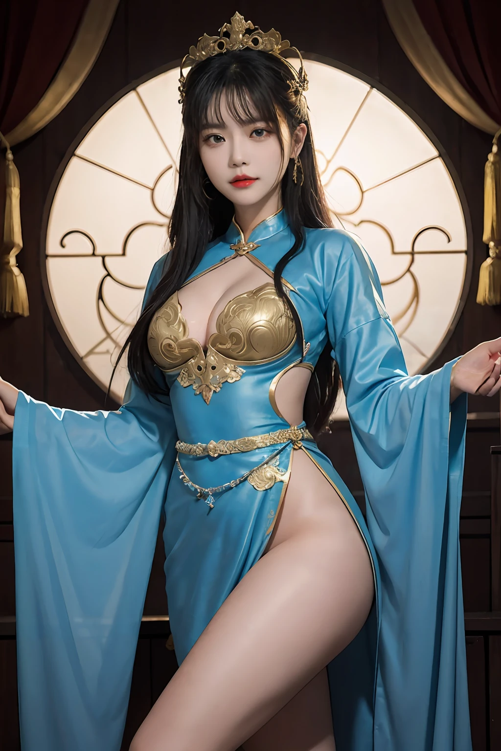 In a small town in this martial arts world,There lives an amazing super hot mom,Her name is Lu Luo。Lu Luo is 30 years old this year,Has long hair,It exudes a charming sheen in the sun。Her eyes were as bright as emerald,The eyes reveal confidence and wisdom。Her face is delicate and elegant,The facial features are clearly defined,Especially those red lips,It seems to be able to evoke people's endless reverie。
The figure is curvaceous,The slender body line shows perfect proportions。She wears gorgeous martial arts costumes,Embroidery and gold thread decoration make her even more distinctive。Her beautiful appearance has attracted the attention of many people,But she has always maintained a close attitude towards people。
Luo Luo is a master of swordsmanship,Proficient in martial arts, she is called「Goddess of sword dance」。She often demonstrates elaborate swordsmanship in the town's martial arts hall,It attracted many people to come to learn and observe。In addition to swordsmanship,Lu Luo is also proficient in medical skills,She understands the role of herbal medicine,Able to skillfully treat various injuries。