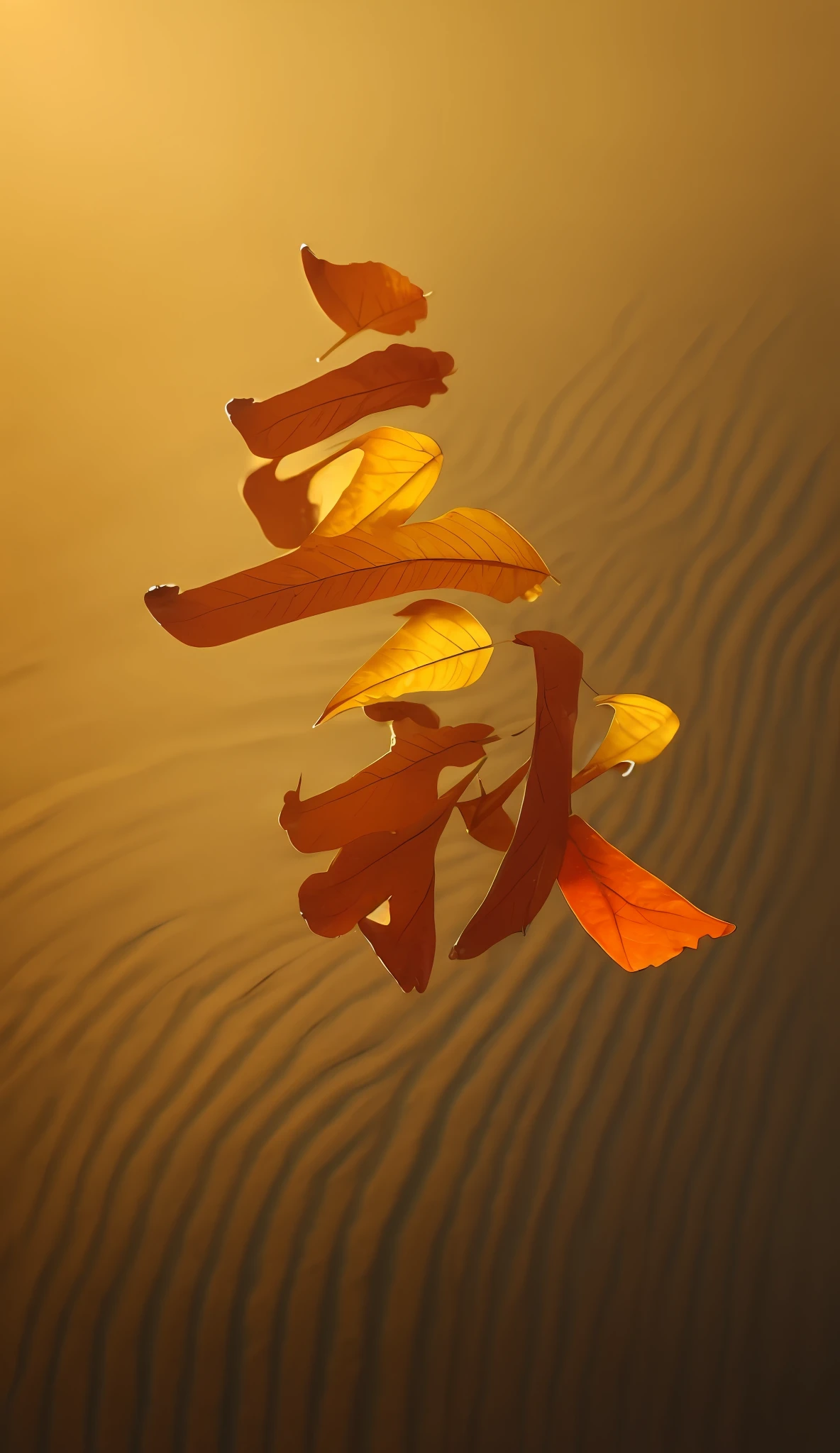Autumn, fallen leaves, wheat, rice fields, details, abundant