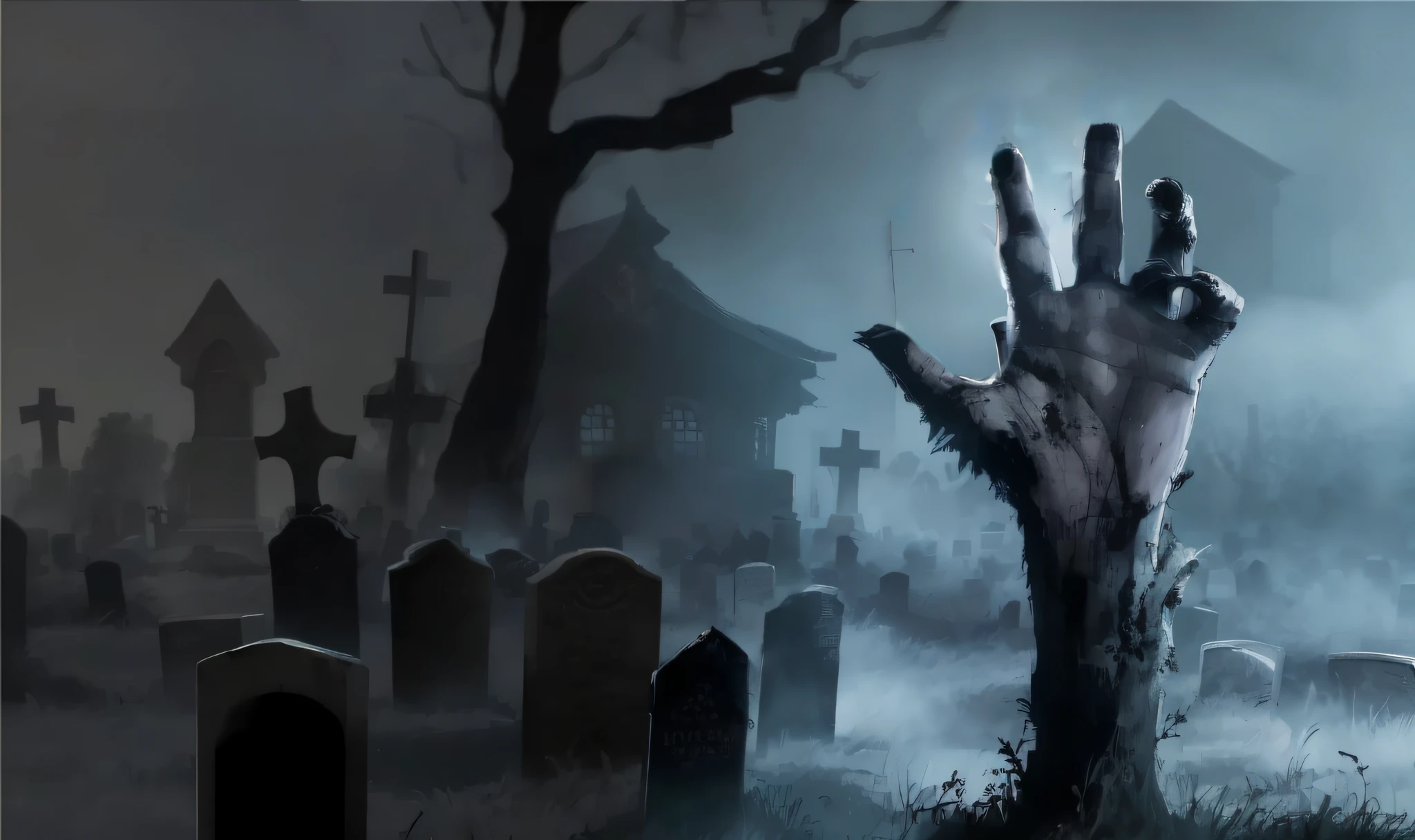 Mist and outline of well-defined fingers, 8k