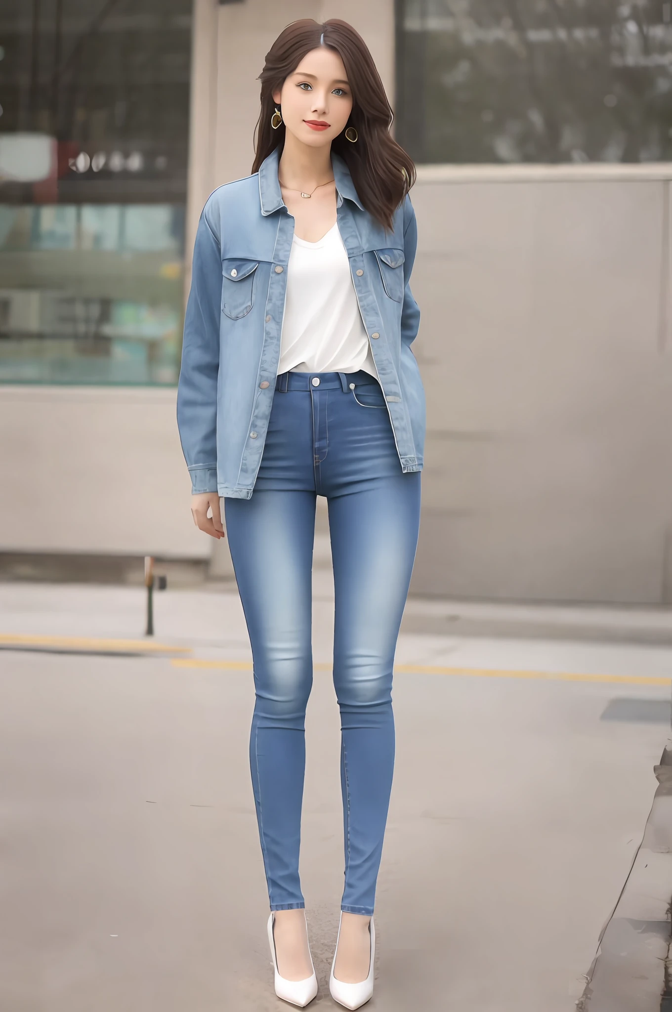 Realistic skinny jeans beauty