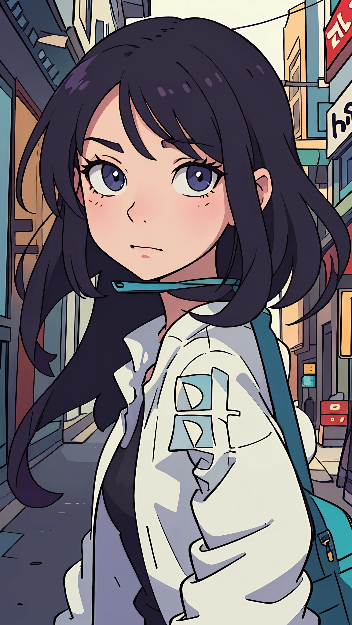 (best-quality:0.8),
(best-quality:0.8), perfect anime illustration, extreme closeup portrait of a pretty woman walking through the city
