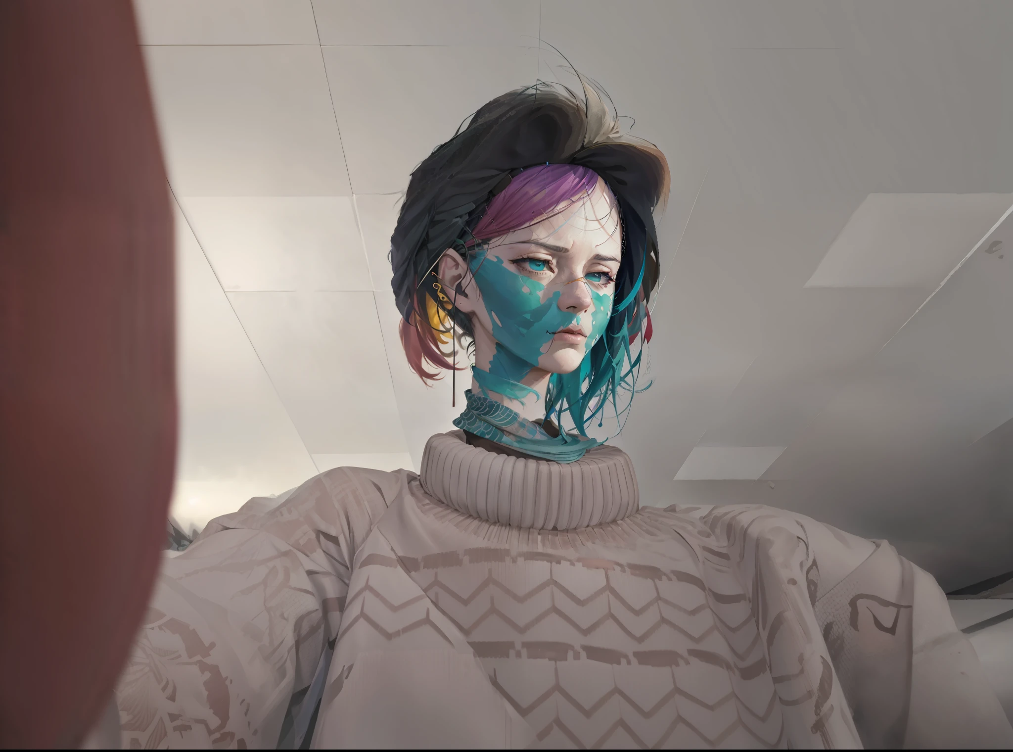 official art, unity 8k wallpaper, ultra detailed, beautiful and aesthetic, masterpiece, best quality, (zentangle, mandala, tangle, entangle), (fractal art:1.3) , 1girl, extremely detailed, dynamic angle, cowboyshot, the most beautiful form of chaos, elegant, a brutalist designed, vivid colours, romanticism, by james jean, roby dwi antono, ross tran, francis bacon, michal mraz, adrian ghenie, petra cortright, gerhard richter, takato yamamoto, ashley wood, atmospheric, ecstasy of musical notes, streaming musical notes visible