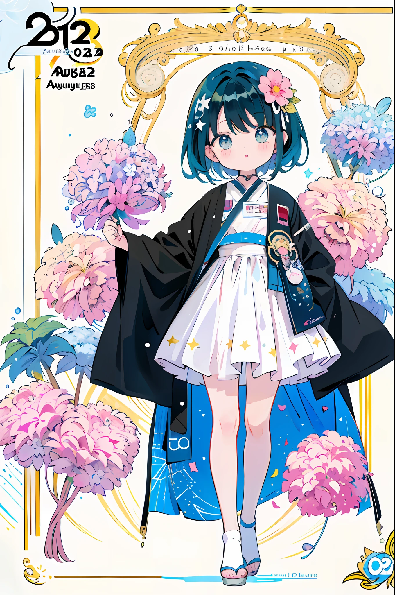 Anime poster with children's group balloons and confetti、anime cover、official anime artwork、official artwork、official fan art、Gubes at pixiv Art Station、Kabashi、High Detail Official Artwork、cute art style、digital anime illustration、Gvitz style artwork、Anime Key Visual Concept、Guvitz at Art Station、(extremely delicate and beautiful)、(Beautiful and detailed eyes description)、ultra-detailliert、 masterpiece、 }}、Characters on 2023-08-07、((((((Characters of August 7, 2023))))))