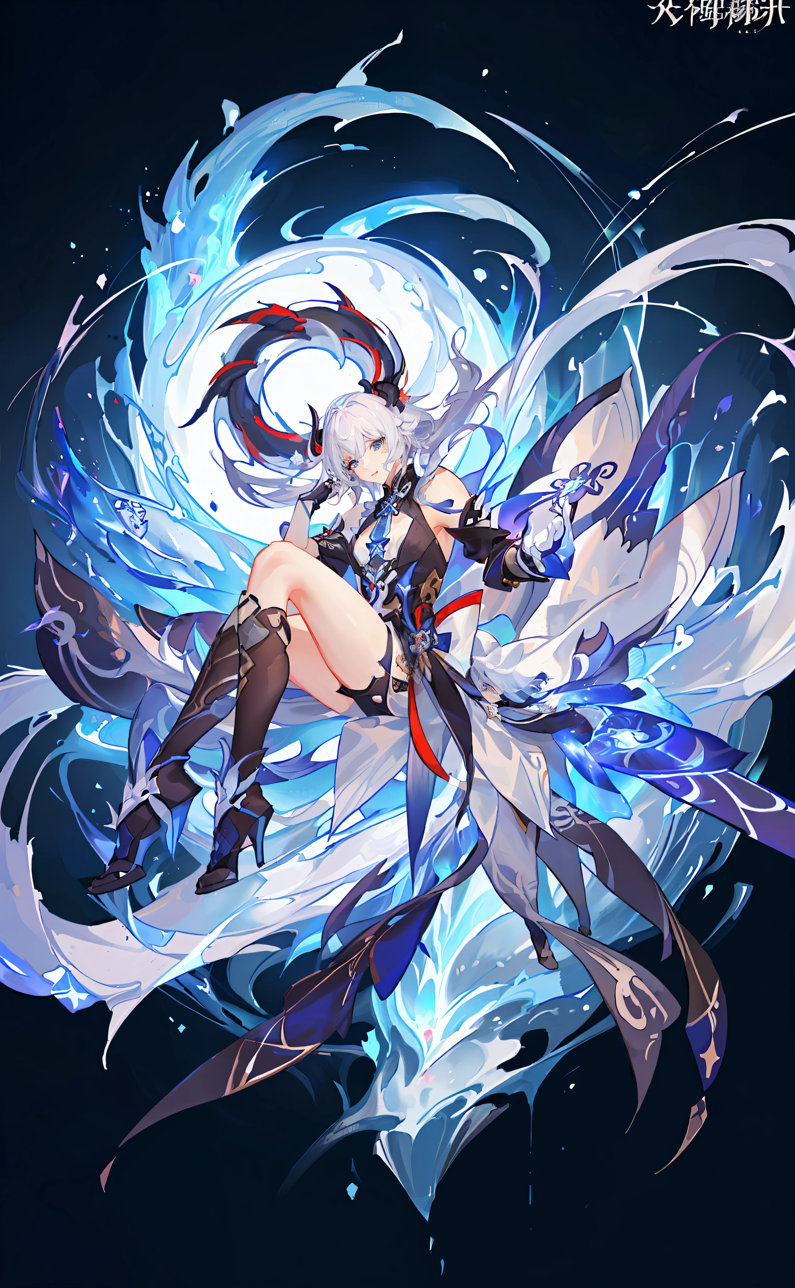 anime girl with blue eyes and white hair in a black outfit, white haired deity, xqc, keqing from genshin impact, handsome guy in demon slayer art, genshin impact character, zhongli from genshin impact, from arknights, from bravely default ii, fate grand order, ayaka genshin impact, nagito komaeda