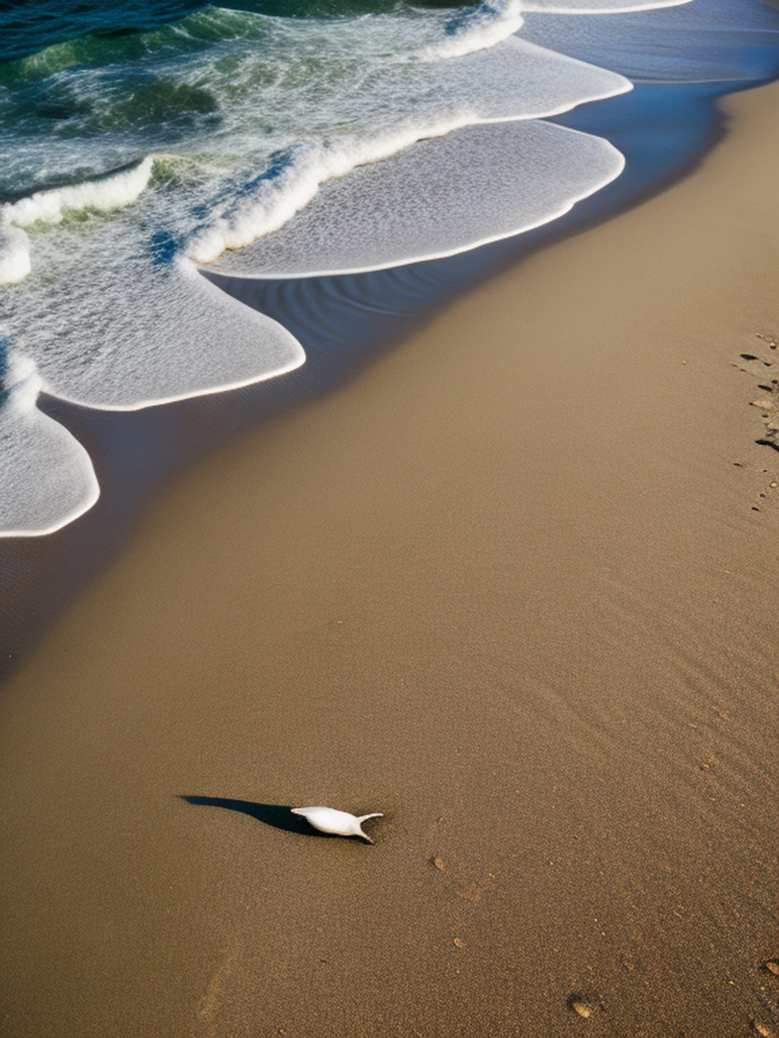 bird eye shot of Enhalus washed up on the beach