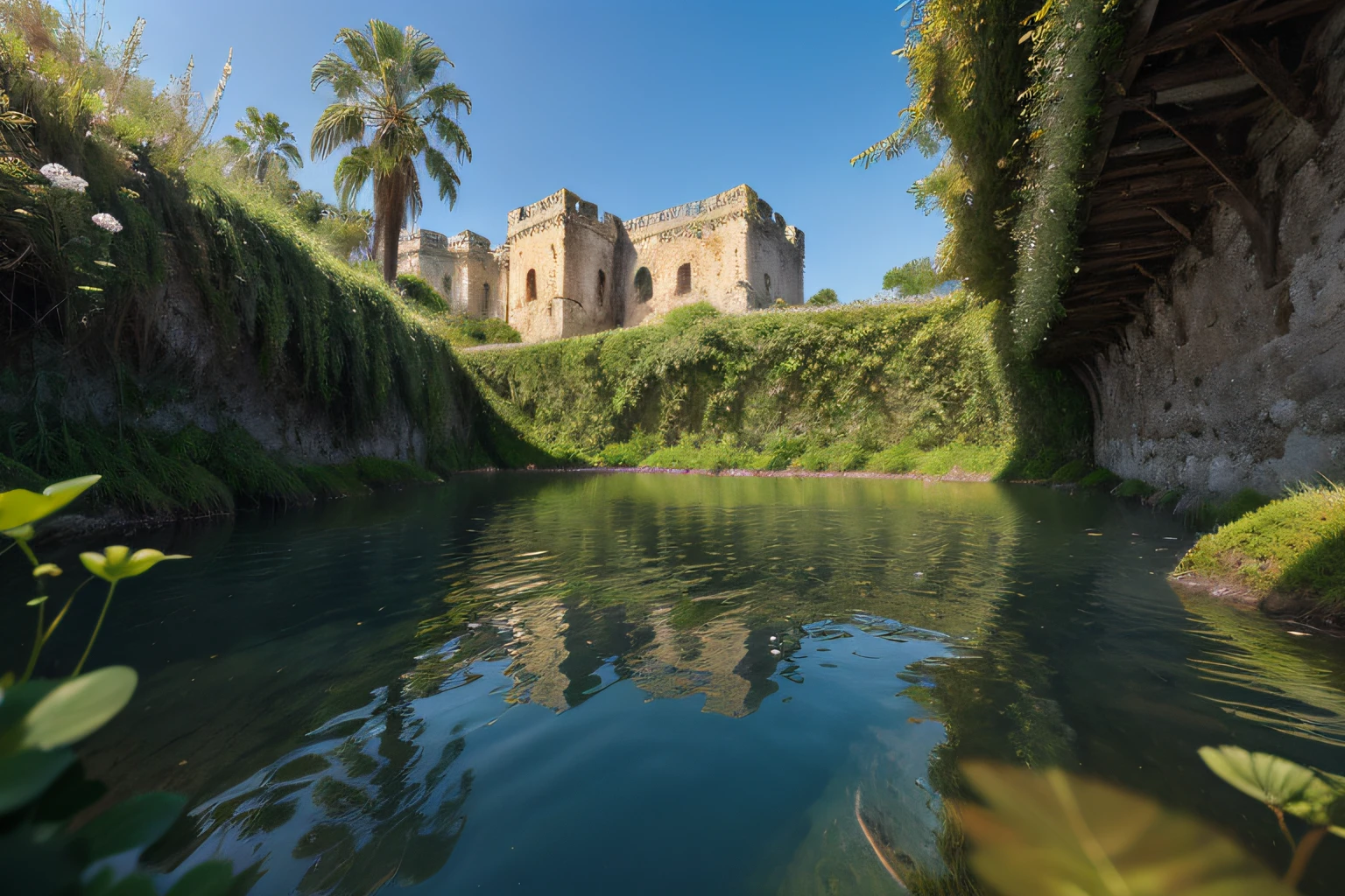 Beside a pumice isle in Baiae's bay,
And saw in sleep old palaces and towers
Quivering within the wave's intenser day,
All overgrown with azure moss and flowers