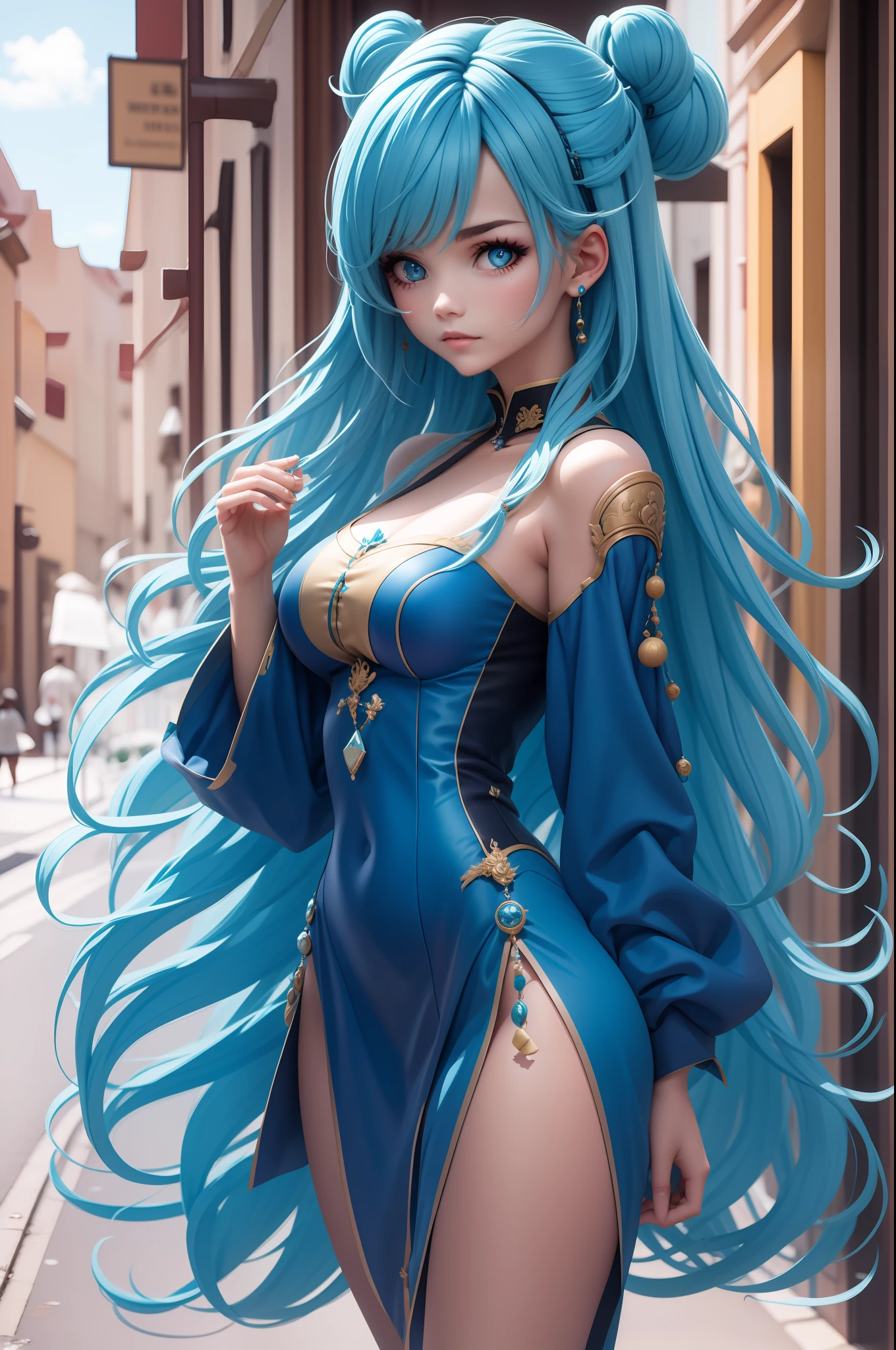 Blue-haired beauty