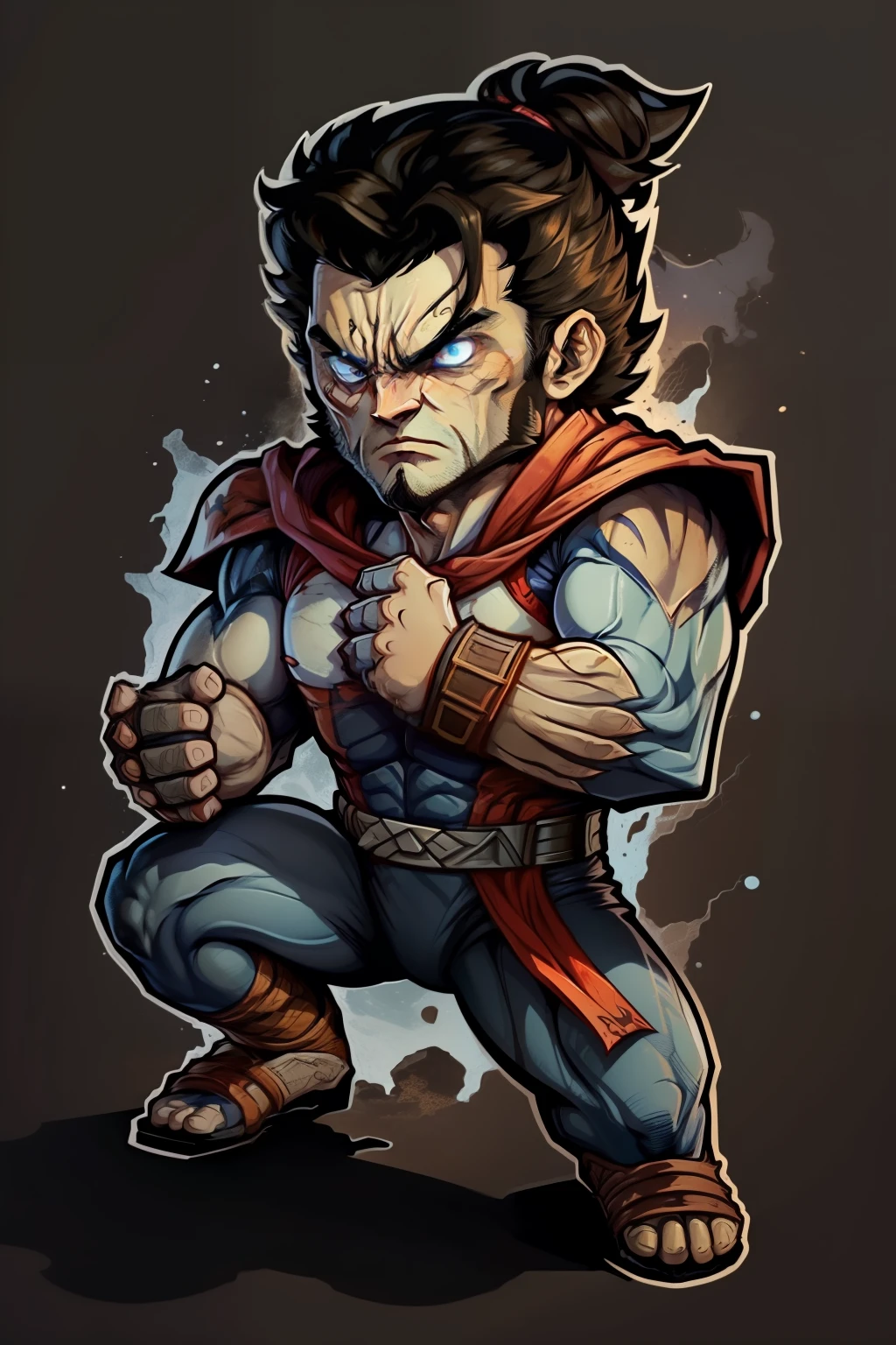 "Imagine um mundo onde os universos de Street Fighter e Marvel se colidem. In the midst of this epic encounter, A new hero emerges, a unique merger between Ryu and Wolverine. This new character possesses Ryu's extraordinary fighting skills and discipline, combined with regenerative strength, as garras afiadas e o feroz instinto de batalha de Wolverine. Describe this epic fusion between Ryu and Wolverine. Show me the combined power of these two iconic characters and surprise me with your unique interpretation of this new hybrid hero."
