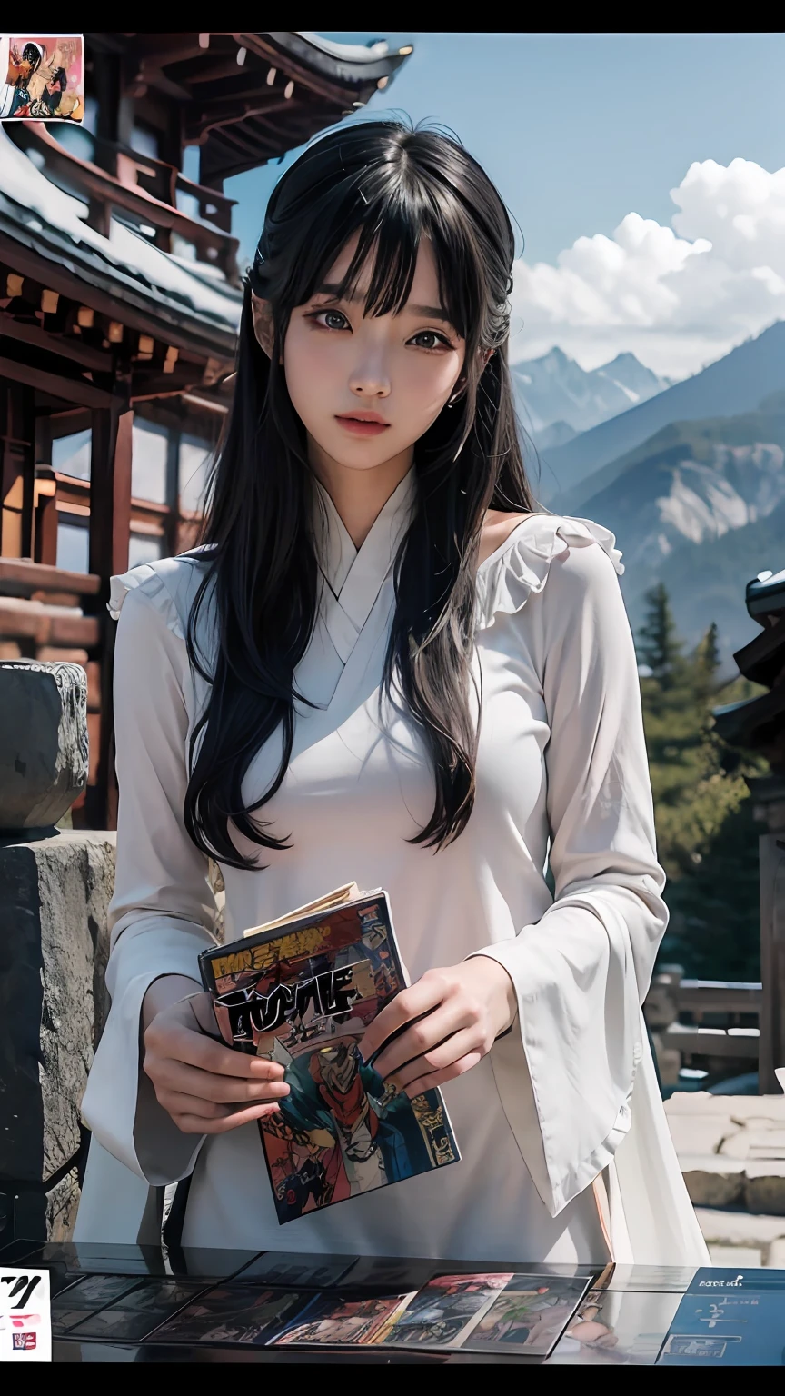 (((Beautiful beauty anime comic book style))),Alpine temple,Prays。