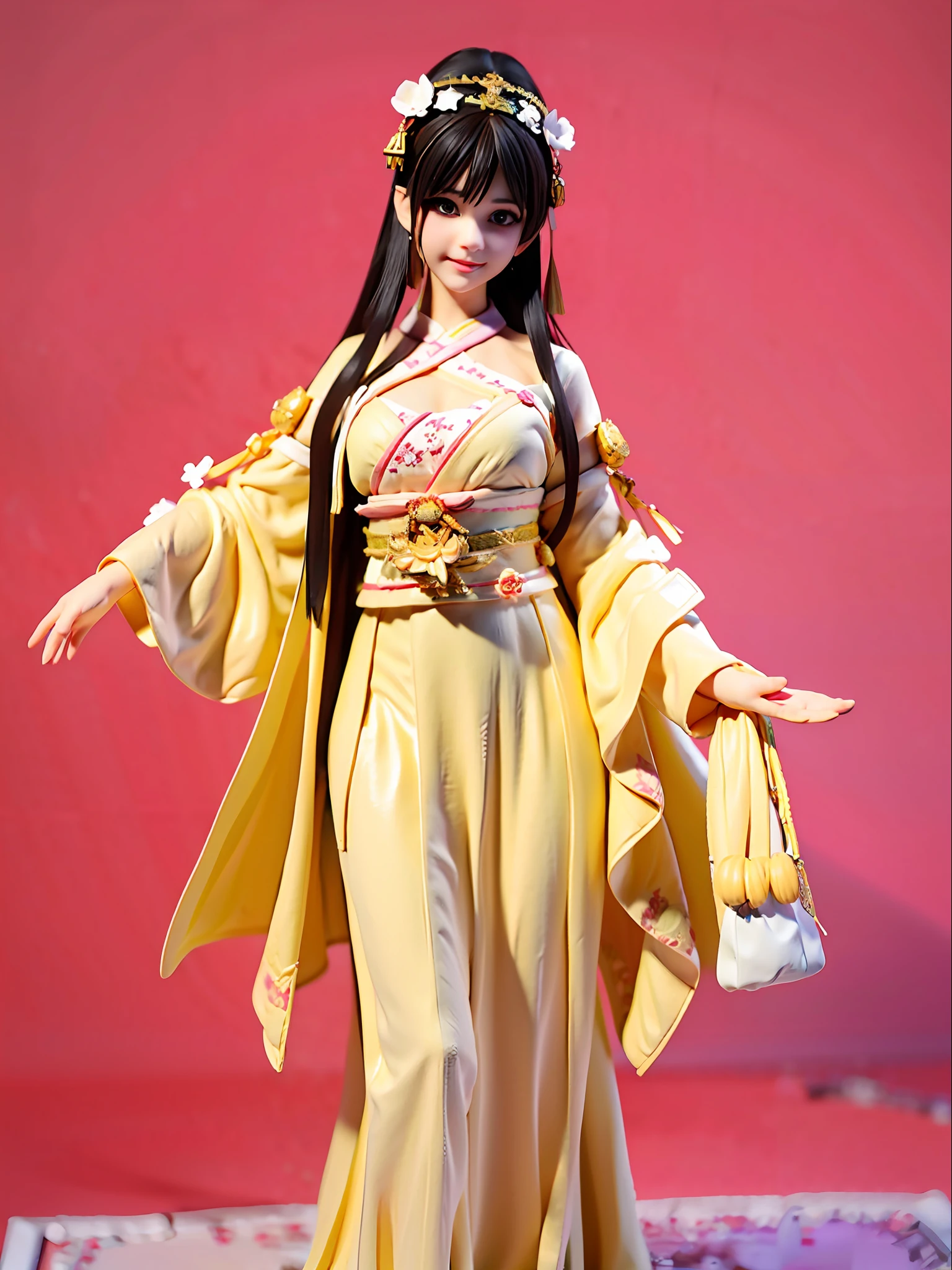 tmasterpiece,best qualtiy,(realisticlying,realisticlying:1.4),(RAW photos:1.2),Very detailed CG unity 8K wallpaper,Very fine and beautiful,Amazing Cleavage,offcial art,absurderes,unbelievable Ridiculous,hugefilesize, ultra - detailed, The is very detailed, Nice detailed girl, very detailed eyes and faces, Beautiful detailed eyes, There is light on the face,Black hair,long whitr hair,1girll,(hanfugirl),smallunderboob,chinese style,Traditional Hanfu,Realistic characters,中景 the scene is,Full body like