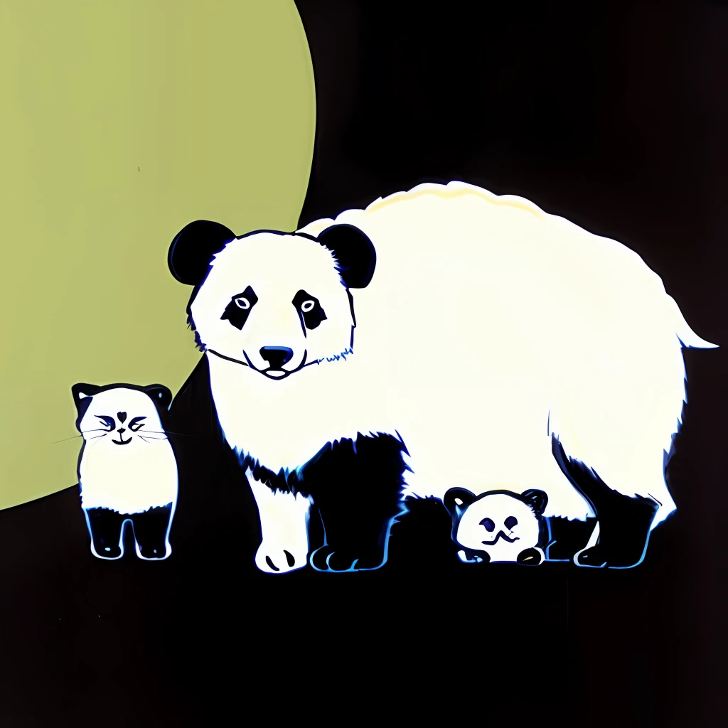 Rabbit, sheep, bear, panda and kitten