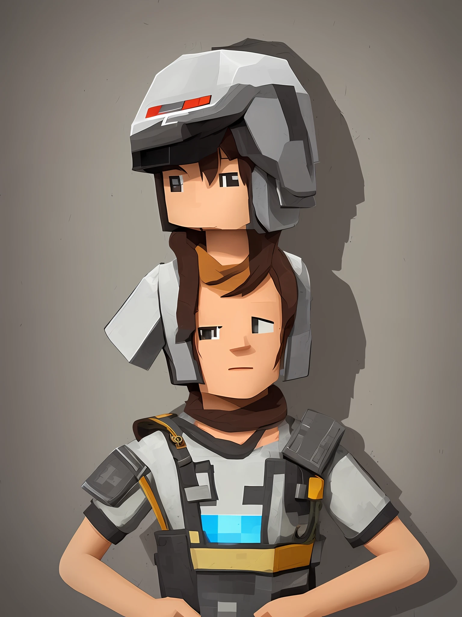 Minecraft personaje ingeniero con casco de seguridad