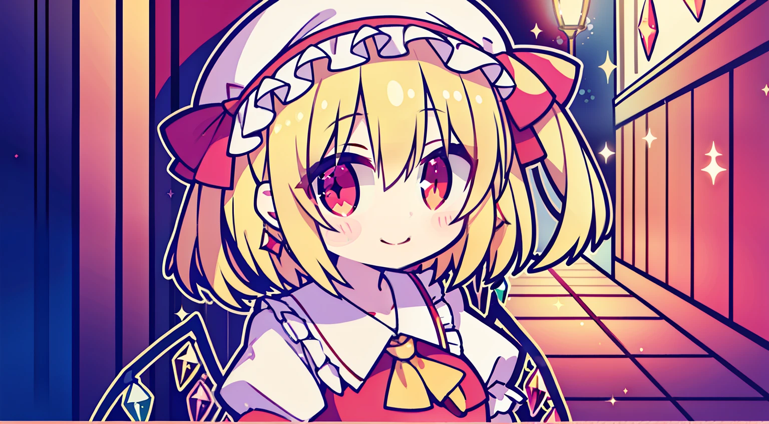 (Flandre Scarlet)、Smile、1 girl、sparkly eyes