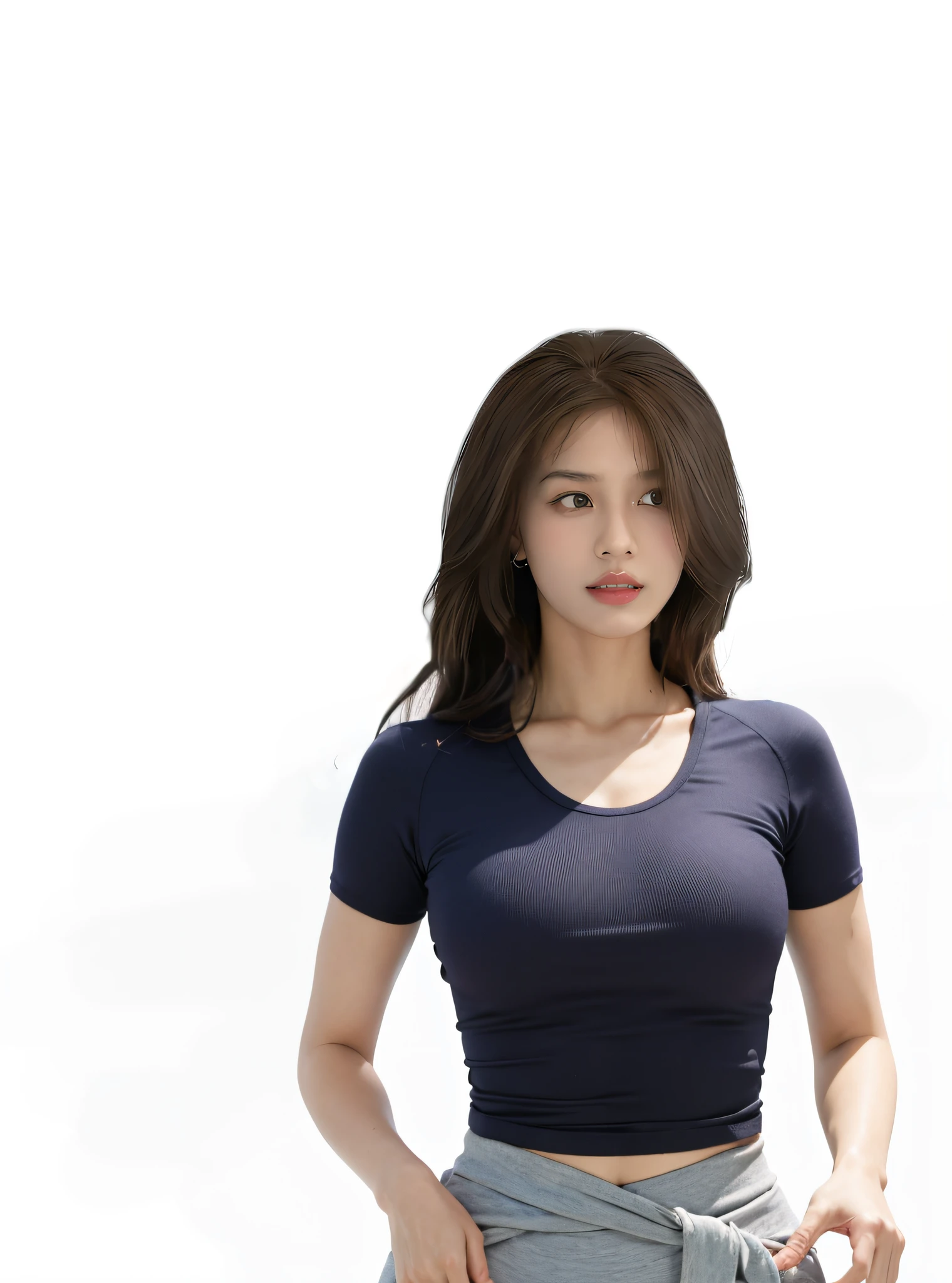 Yoga Wear,tight-fitting,showing belly,Raised sexy,Pink clothes,Hyper Real,Realistis,8k