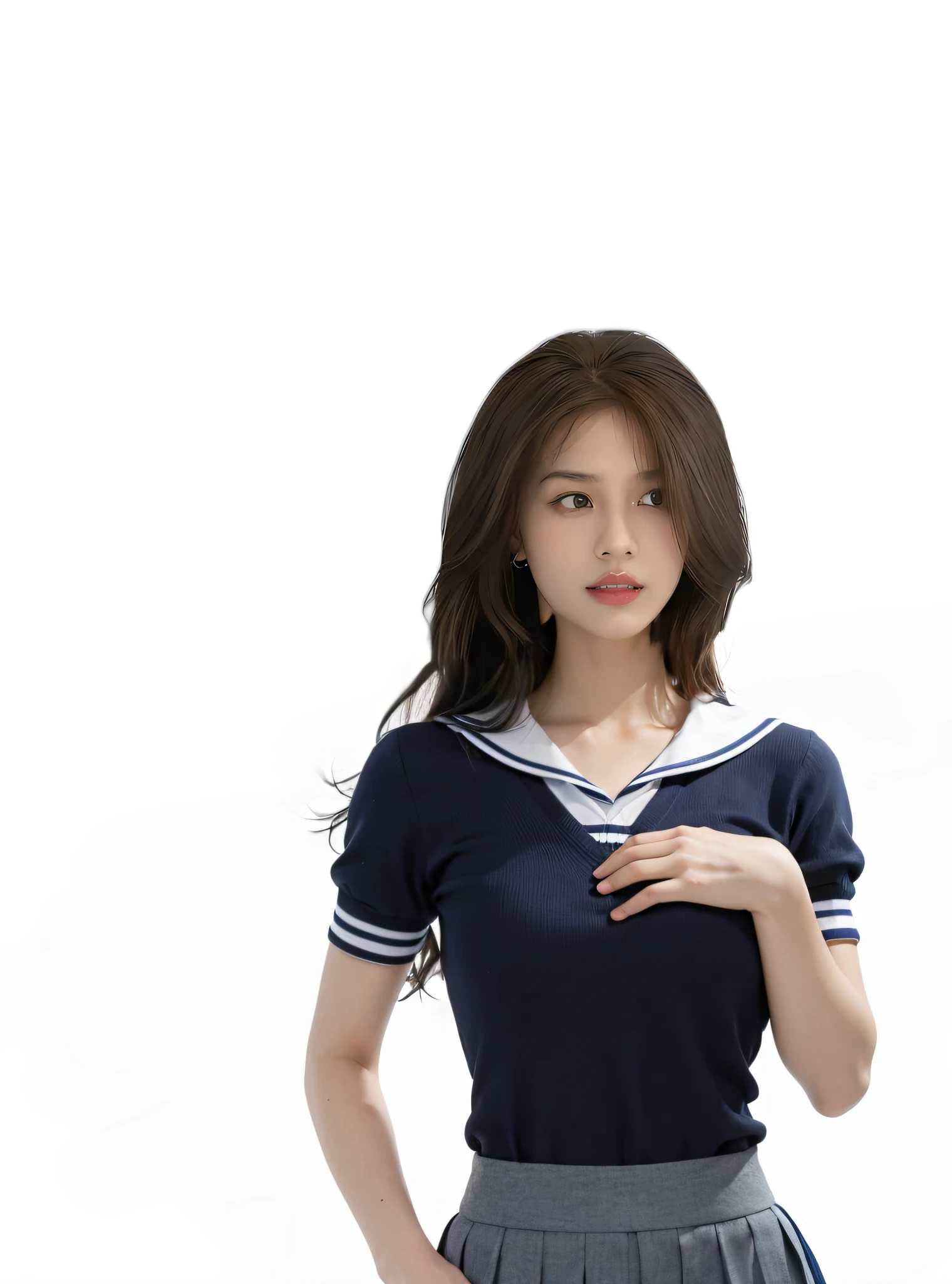 JK school uniform，Raised sexy，Hyper Real，Realistis，8k