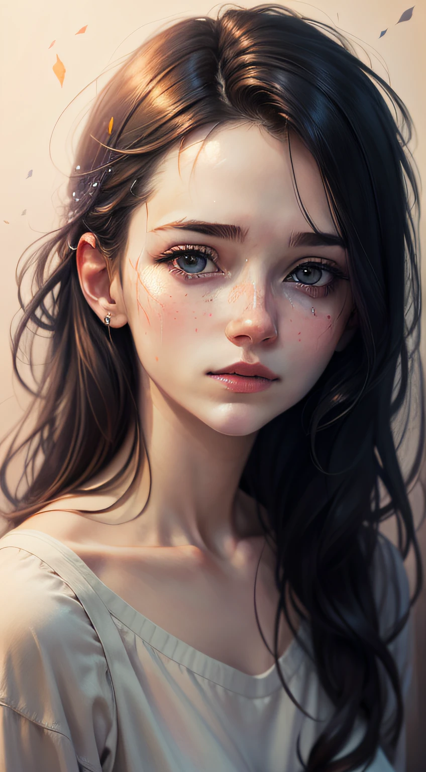 Agnes Cecile's woman,Luminous design,pastelcolor,Ink drops,Autumn lights,The face is clear,16K,HDR,A high resolution,