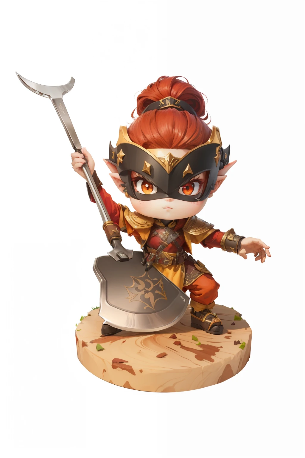 k hd,8K,red hair,pointy ears,Crescent spatula in hand,