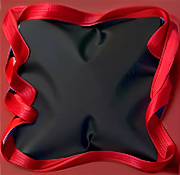Red ribbon,Solid black background
