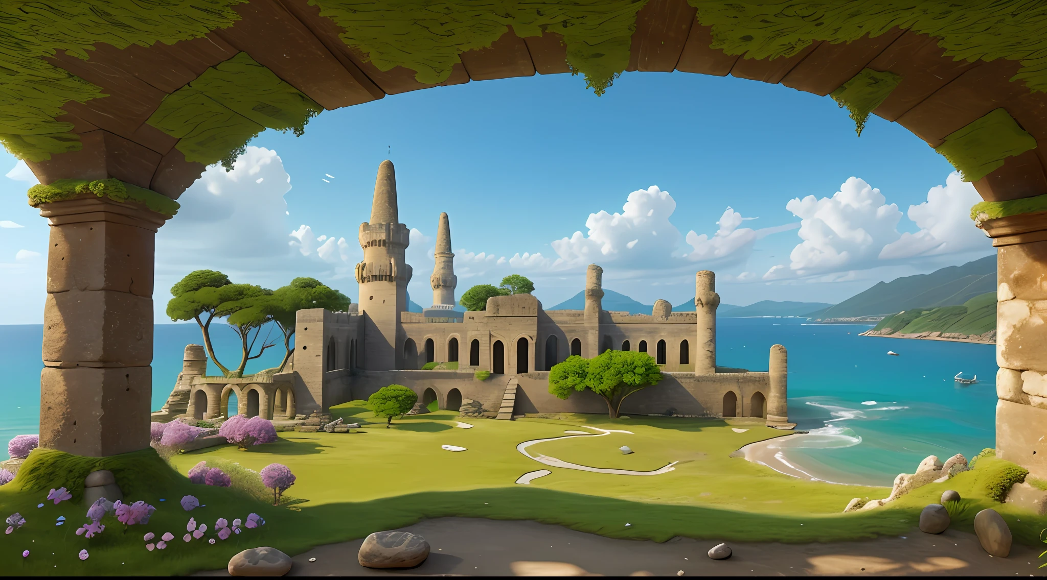 Beside a pumice isle in Baiae's bay,
And saw in sleep old palaces and towers
Quivering within the wave's intenser day,
All overgrown with azure moss and flowers