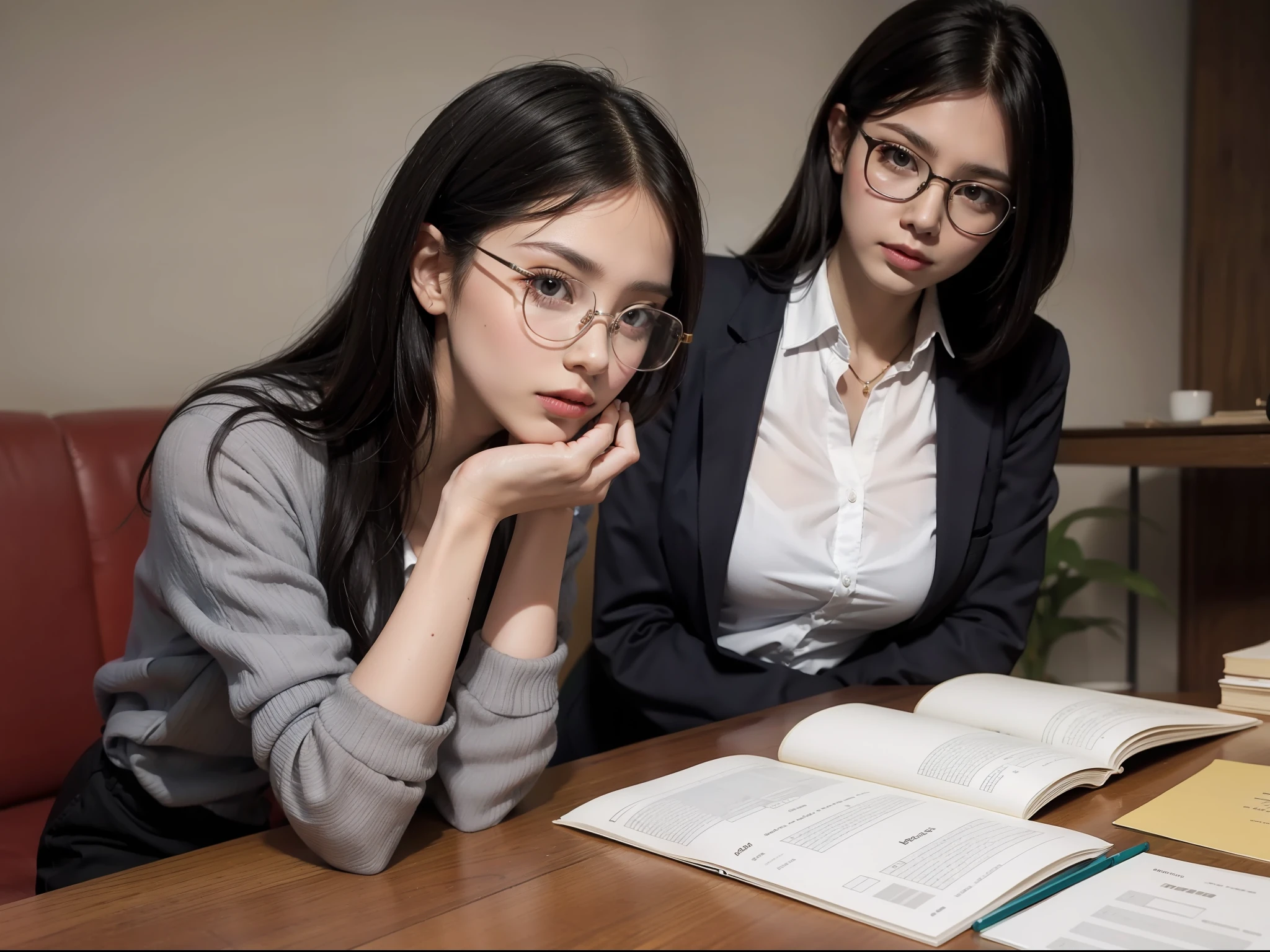 secretary,eye glass