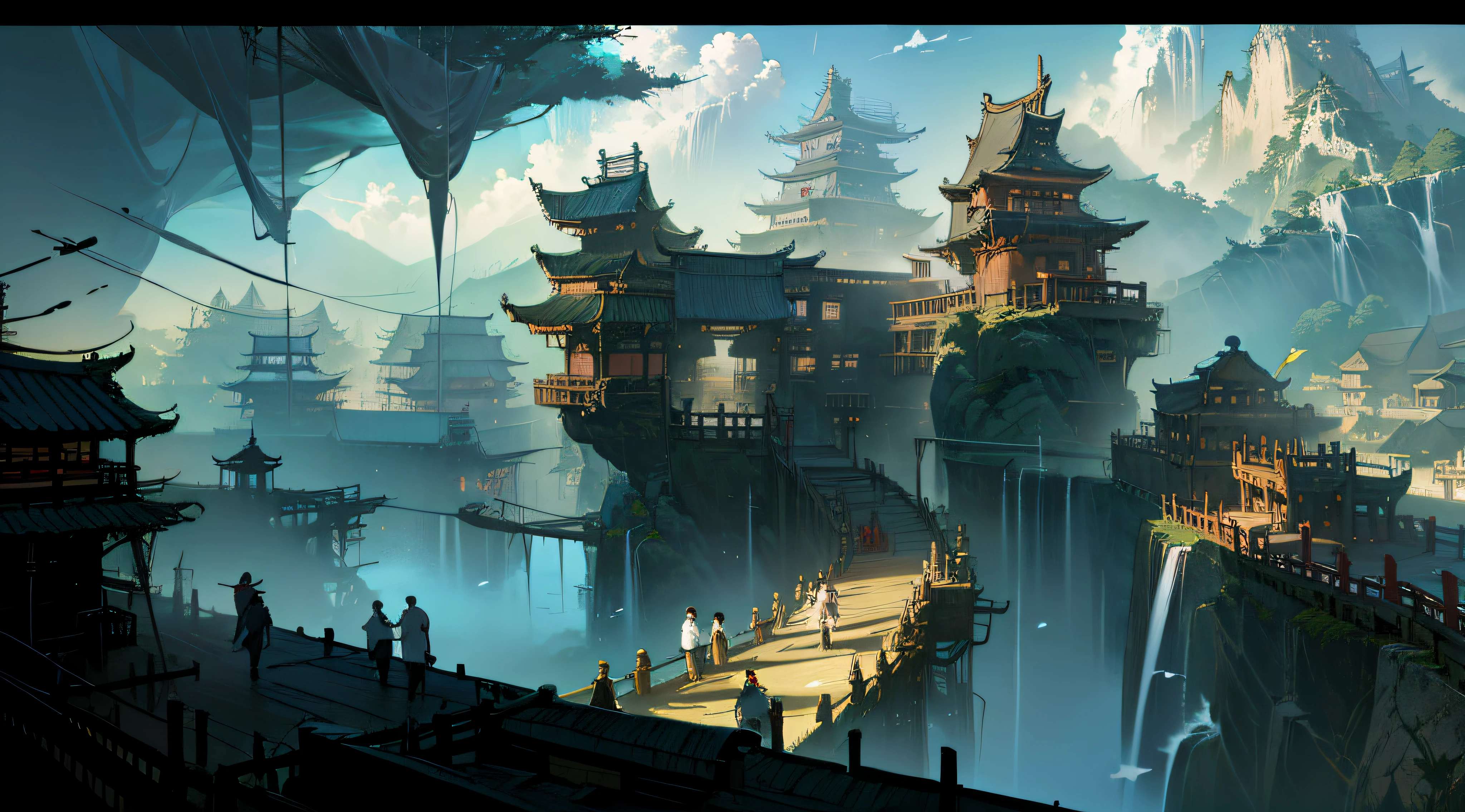 extremely detailed, 8k, wallpaper,masterpiece, best quality, ultra-detailed, bilgewater,(chinese architecture) ,