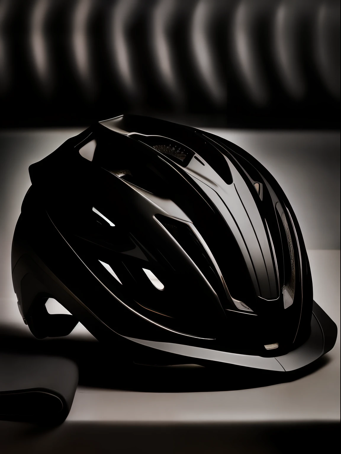 mid shot of a black bike helmet