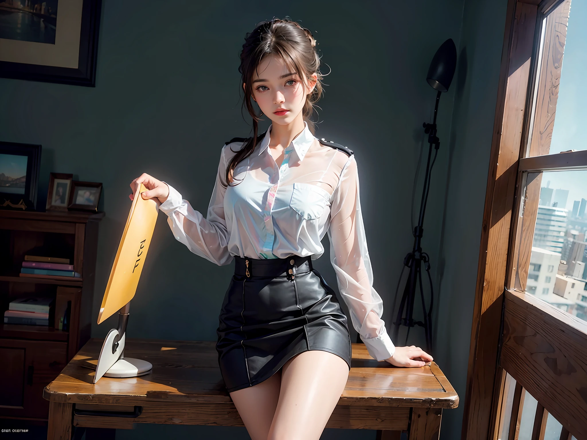 wall, desk