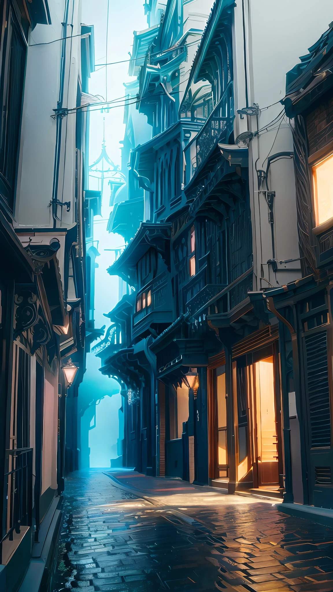 Vivid lighting,enchanting elegance,The depth of the atmosphere,Superb technique,Manifestations of naturalism,Harmonious composition,Creative refinement,striking juxtapositions,Beautiful and aesthetic,big breasts beautiful,
Back shadow,独奏,
Gut feeling
alley,Narrow,shadowy,
waterface,corrugation,repression