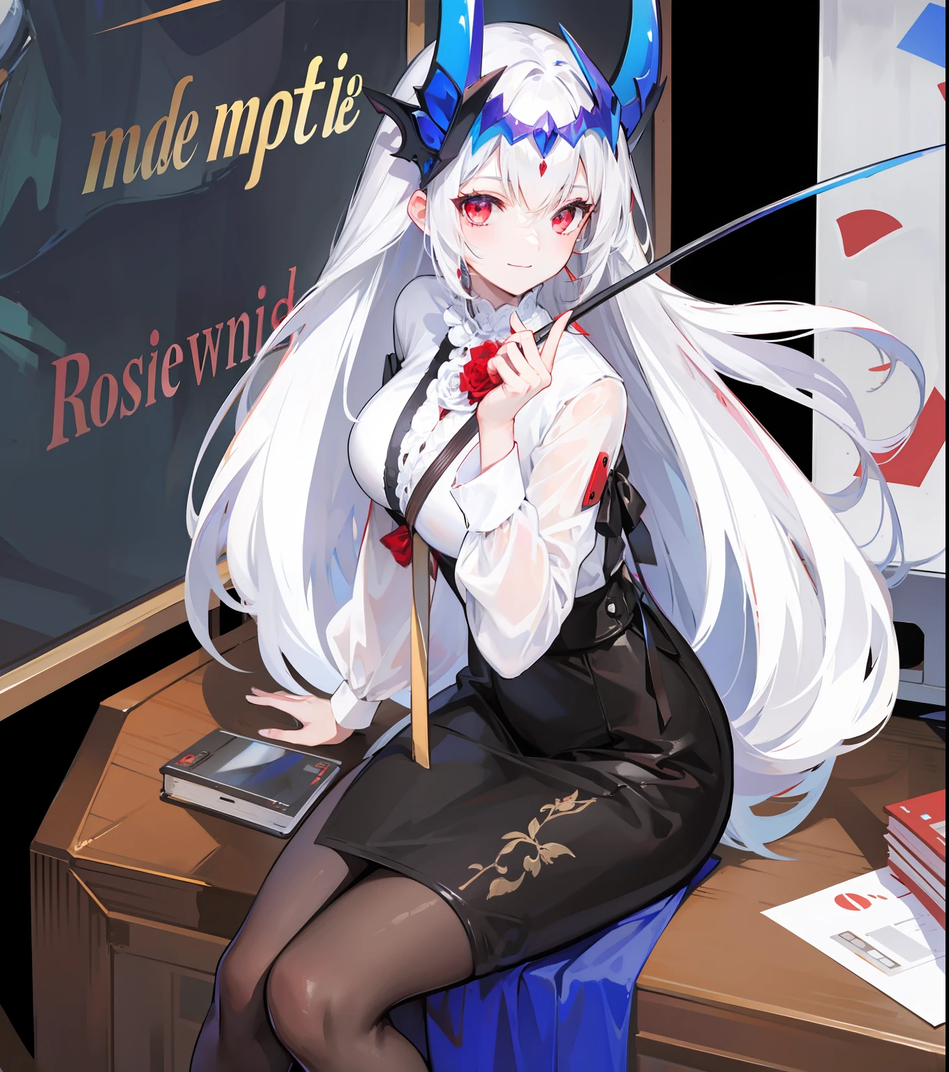 Rose red eyes,Smiling maiden