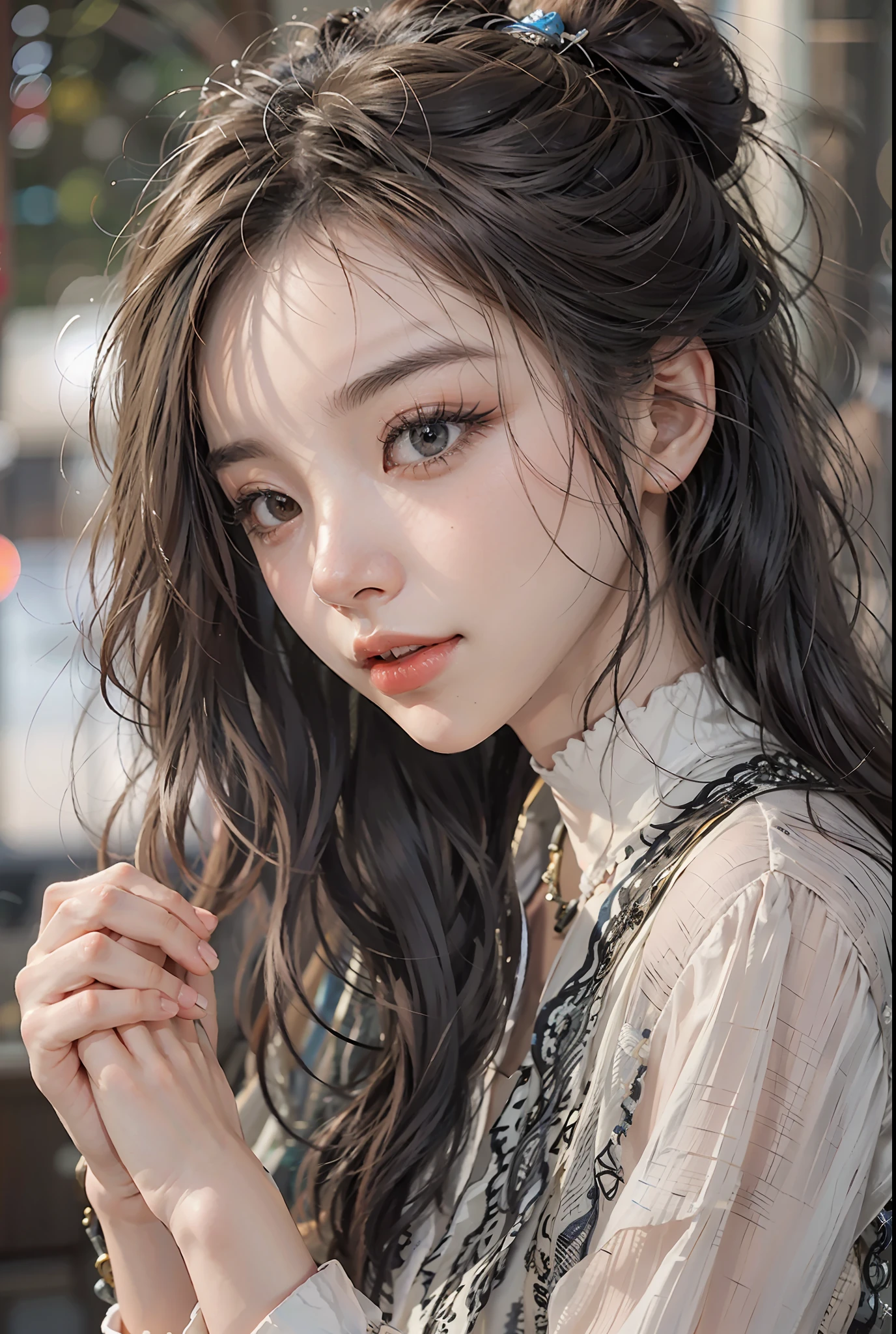 （（Medium hair）））,best qualtiy，tmasterpiece，超高分辨率，（Fidelity：1.4），（Ultra photo realsisim）， （A high resolution）， （8K）， bokeh：1.2， photography of， （RAW photogr：1.2）， （realisticlying：1.4）， （tmasterpiece：1.3）， （complexdetails：1.2）， 1girll， 独奏，full bodyesbian， asiagirl，((long leges)) ,((((Full leg display))))，delicated， beautifuldetails， （Detailed eyes）， （detailedfacialfeatures）， petite， （（（little breast）））， skin tight， （looking_at_viewer）， from_front， （being thin）， （best qualtiy：1.4）， （超高分辨率：1.2）， cinematric light， （Extreme detail illustration）， （Gloss on lips， best qualityer， 超高分辨率， depth of fields， Caustics， Wide lighting， naturalshadow， 85mm， f/1.4， ISO 200， 1/160s：0.75），1girll， 独奏， （（（blue tanktop）））ssmile， 校服， choker necklace，