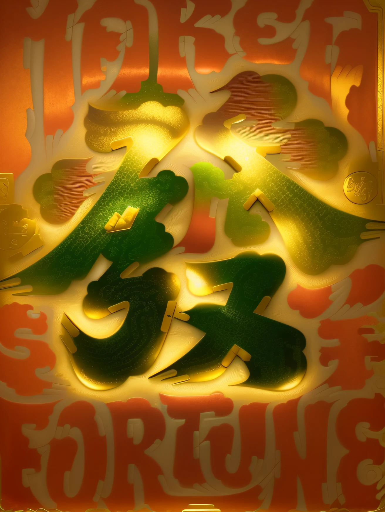 Chinese Mahjong, Cai Fa, Gold and silver wealth, gold, treasure, God of Wealth, Emerald Ruyi, super-fine, Ultra HD
