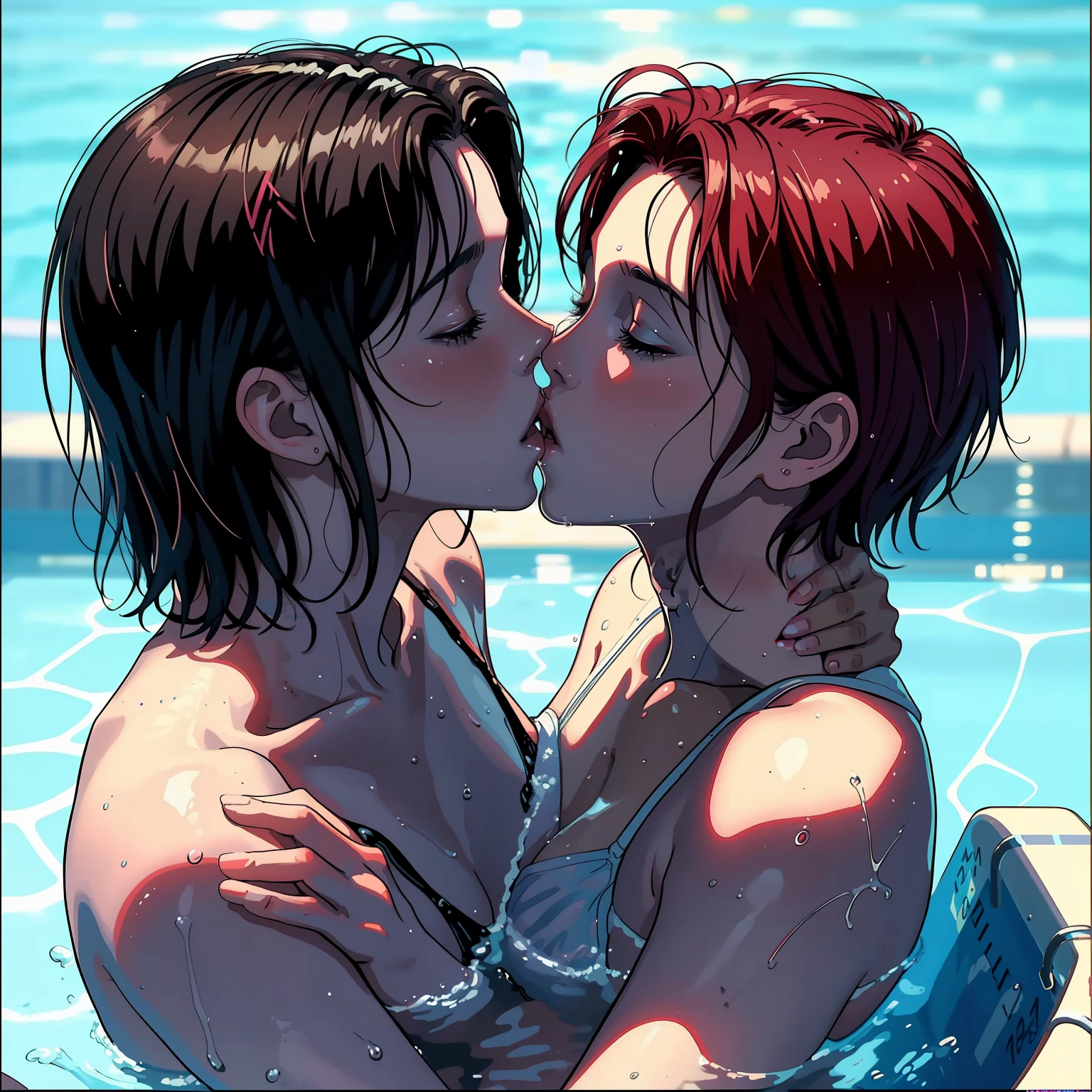 they are kissing in the pool, lesbian kiss, lesbian, lesbians, sexy movie photo, making out, 1995 movie, carnal ) wet, kiss mouth to mouth, perfect movie shot, perfect scene, movie, lesbian embrace, 1 0 8 0 s, 1080s, kissing, kiss, wonderful scene, 9 0 s romantic movie, trailer