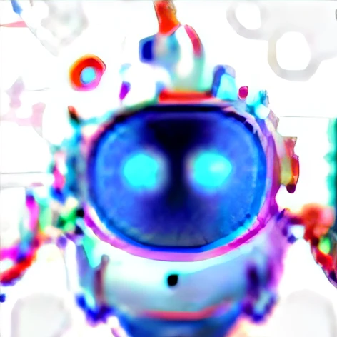 A blue-and-white robot,Has two eyes and a nose, Very cute robot Zen, Bot icon, Cute robot, adorable friendly robot, ƒ1.8, ƒ 1. 8, Super cute robot face, Cute humanoid robot, happy robot, friendly robot, biped, nano, robot, icon for an ai app, White robot