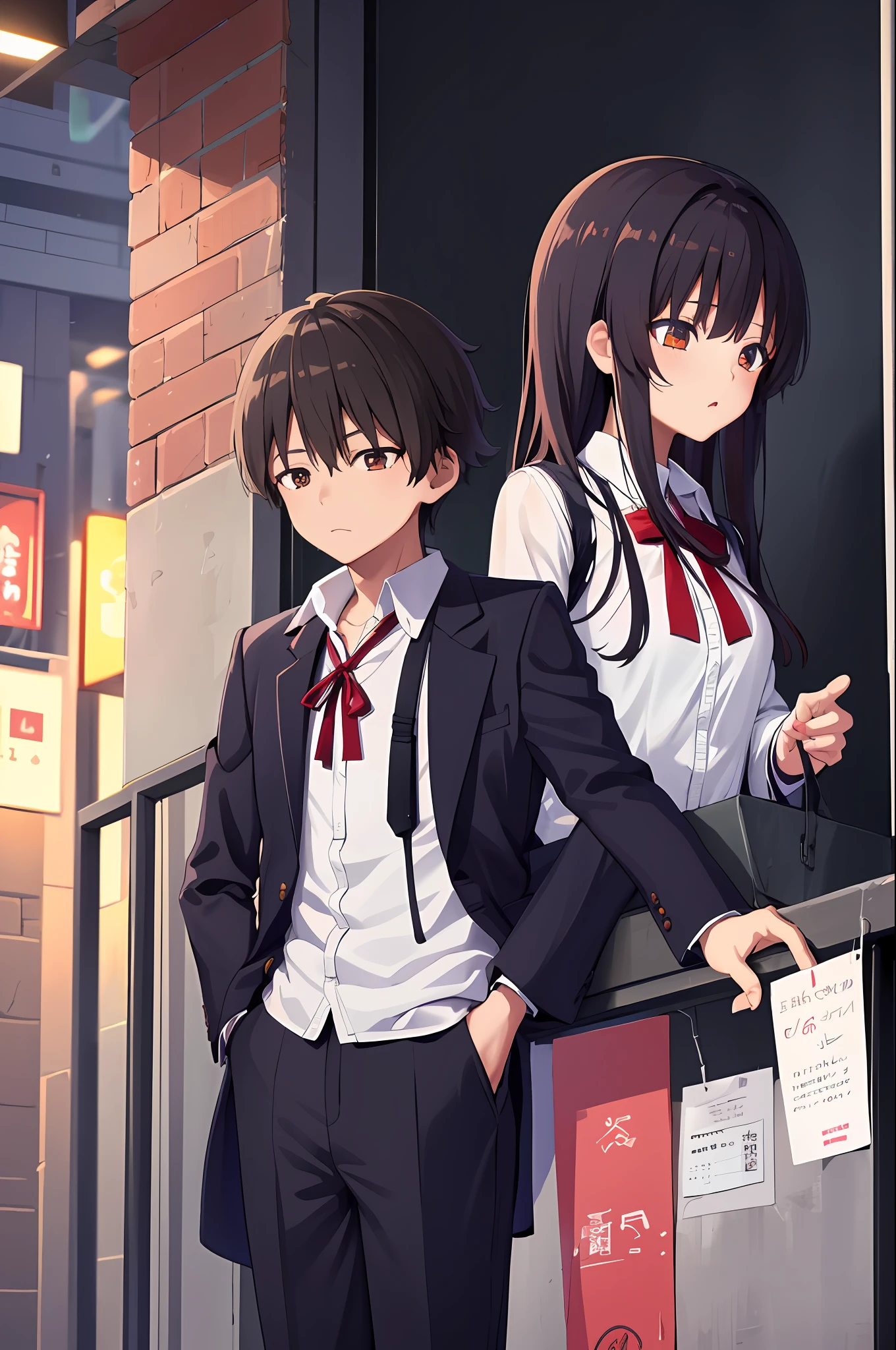 "karuizawa kei, 1 girl and boy, ayanokouji kiyotaka, masterpiece best quality high resolution