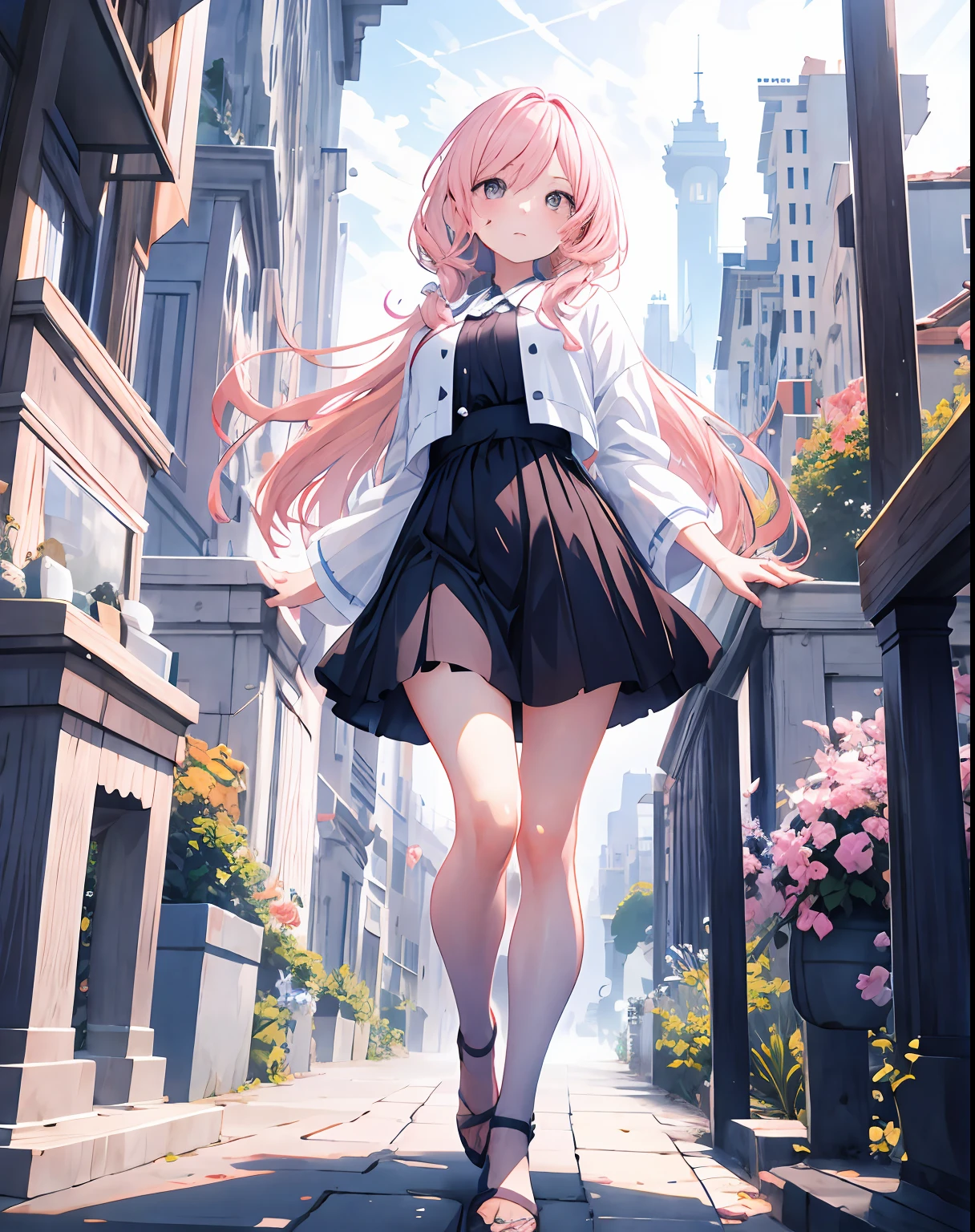 ((best qualtiy,8k,tmasterpiece:1.3)),beauitful face,(photograph realistic:1.4),gentlesoftlighting,(highdetailskin:1.3),8k ultra high definition,digital SLR camera,high qulity,A high resolution,4k,8k,absurderes,Optimal proportions of four fingers and one thumb,(Realistis:1.4),((Realistic medium breasts:1.3)),Highly Detailed Face and Skin Textur,Detailed eyes,二重まぶた,full-body view,1个Giant Breast Girl,Something from heaven,Icarus,Anime figure,Pink hair,face expressionless,angelicales