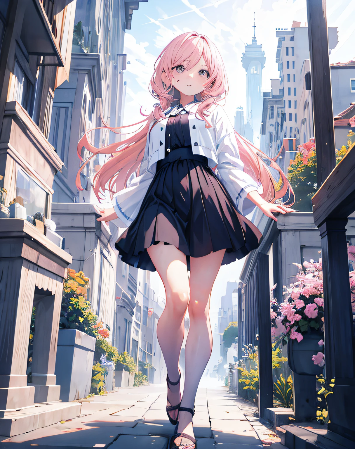 ((best qualtiy,8k,tmasterpiece:1.3)),beauitful face,(photograph realistic:1.4),gentlesoftlighting,(highdetailskin:1.3),8k ultra high definition,digital SLR camera,high qulity,A high resolution,4k,8k,absurderes,Optimal proportions of four fingers and one thumb,(Realistis:1.4),((Realistic medium breasts:1.3)),Highly Detailed Face and Skin Textur,Detailed eyes,二重まぶた,full-body view,1个Giant Breast Girl,Something from heaven,Icarus,Anime figure,Pink hair,face expressionless,angelicales