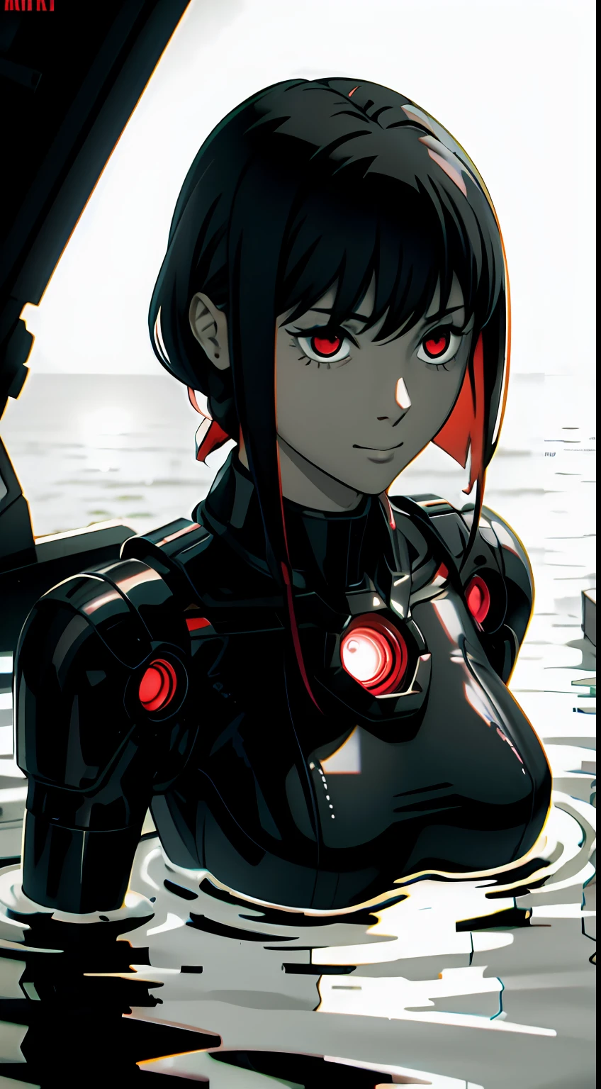 Chassis Girl,Broken shell,Flooded with mucus,Scrap nucleus,black and white and red