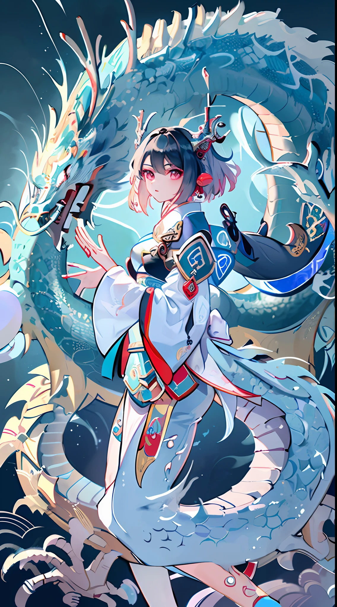 Zhong Fenghua, gorgeous hanfu, official art, Unity 8k wallpaper, super detailed, beautiful beauty, masterpiece, best quality, (tangled, tangled, tangled), (fractal art: 1.4), (character center: 1.3), 1 girl, dragon rape girl, dragon foot inserted into ass, back in ,dragon foot pierced ass, shocking domineering chinese dragon, detailed dragon head, black hair, long ponytail, Chinese, off-the-shoulder,, very detailed, dynamic angle, denim shot, (most beautiful form of chaos), ethereal, (bright colors), oc , (half: 1.2), China, (Thangka Feitian: 1.5), (Ribbon: 1.3), (Dream: 1.5), (Hanfu: 1.5), Chinese dragon, Chinese phoenix, (smile: 0.5), (Chinese god), (masterpiece, top quality, best quality, ultimate detail, highest detail, official art, beauty and aesthetics: 1.2), golden ratio, full composition