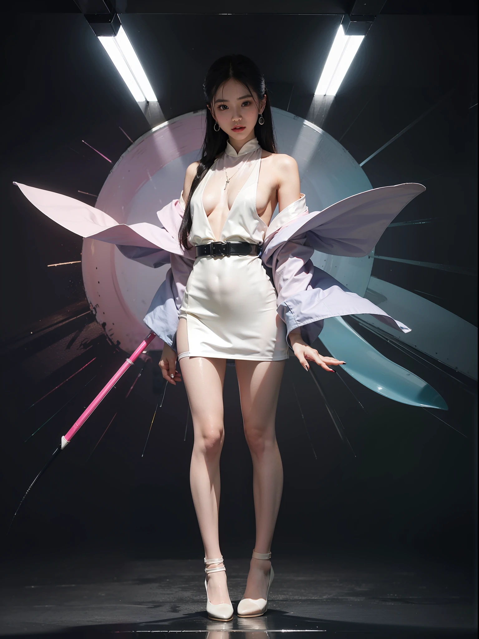 (Full body shot:2), (1girll:1.2), anatomy correct, Must show your face, Dance on top of a mountain, The breath of nature, Uniform high heels must be worn,Over-the-knee stockings, (gloss on the skin:2), (gloss on the skin:2), (Skin reflects light:2), (In pink|amarelo|blue colors|green color|red colour|white colors|black in color|purpleish color|greys|Beige|Skin color), Japan kimono, Many jewelry, A shallow laugh, anatomy correct, Complex and diverse backgrounds, hyper HD, Ray traching, reflective light, structurally correct, Award-Awarded, high detal, lightand shade contrast, Face lighting, cinmatic lighting, tmasterpiece, super detailing, high high quality, high detal, best qualityer, Reflectors, 16k
