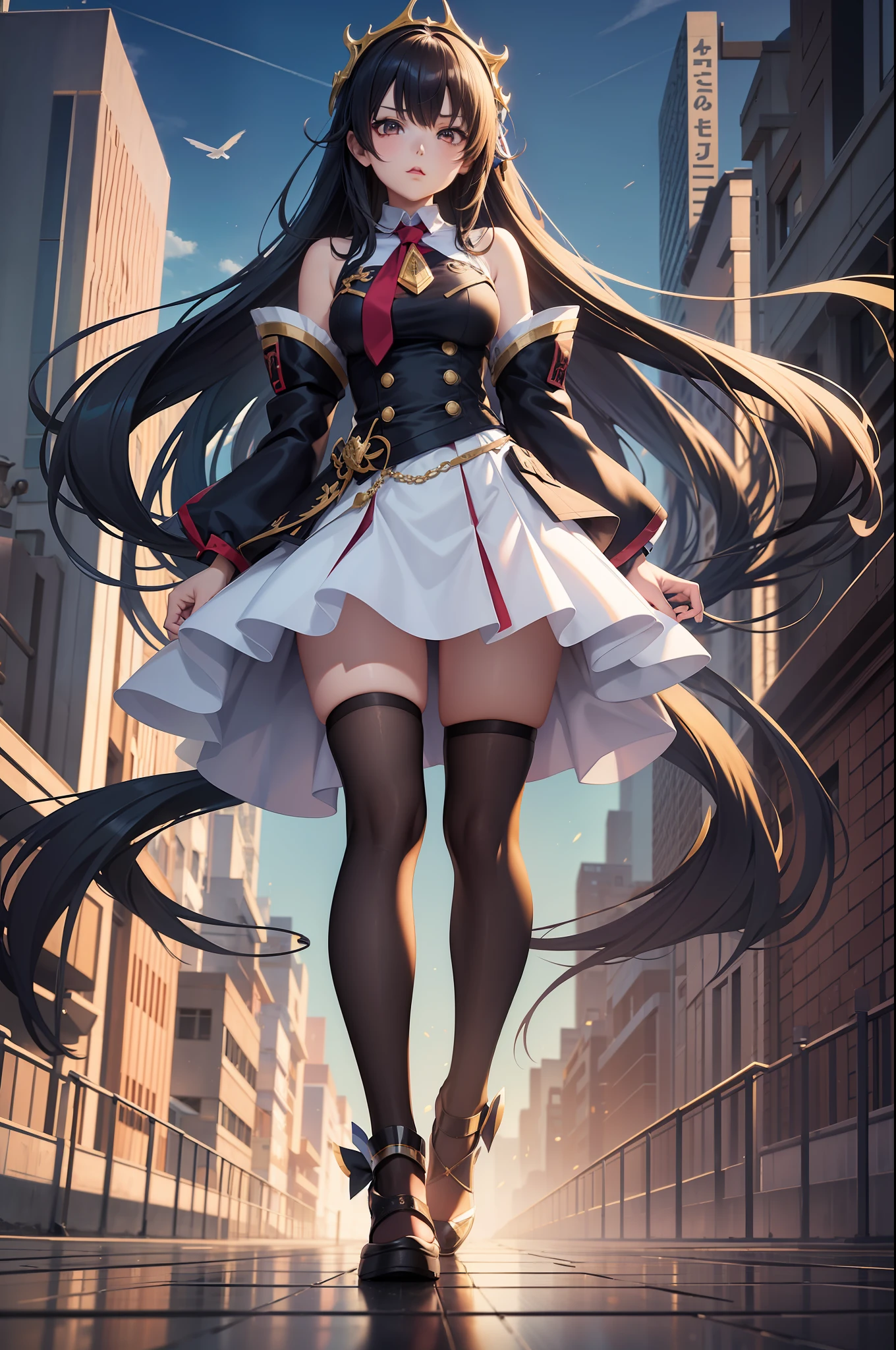 FULL BODY anime li girl , anime fantasy artwork, anime style 4 k, badass anime 8 k, anime fantasy illustration, anime art wallpaper 8 k, 2. 5 d cgi anime fantasy artwork, anime art wallpaper 4 k, anime art wallpaper 4k, anime epic artwork, detailed digital anime art, advanced digital anime art, black anime girl with long hair, SCHOOL UNIFROM