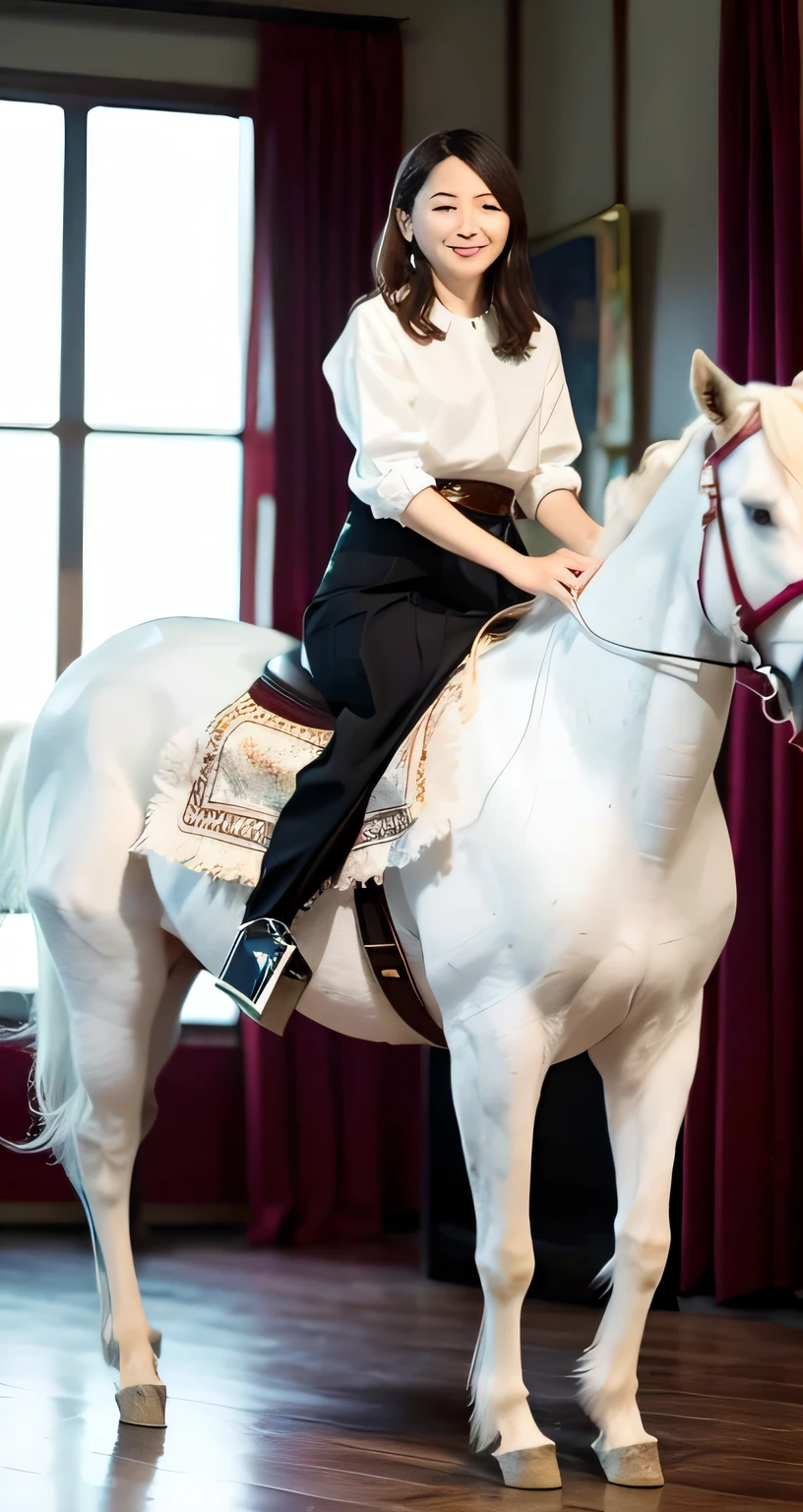 (Gacky:0.9),(Masterpiece),(Best quality:1.0), (超高分辨率:1.0), Detailed,
Ride a white horse, Masterpiece, Delicate, Elegance, Best quality, finely detailed, Colorful, Intricate details, (8K:1.1), (超高分辨率), Solo:1.9, 1girll:with a good figure