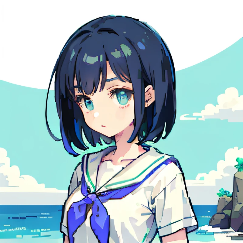 (tmasterpiece,top Quority,best qualtiy),pix,pixelart,1girll,The upper part of the body,The shirt,summer day,freshen