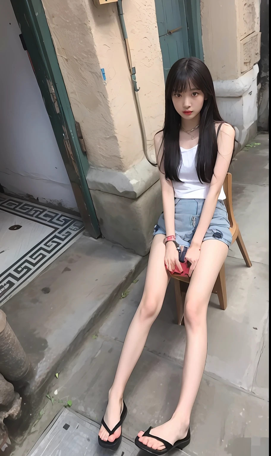 Asian woman sitting in chair in short skirt, Chinese girl, xintong chen, 19-year-old girl, 18 years old, Young Asian girl, xision wu, full-body xianxia, she is about 1 6 , photo of slim girl, pretty face with arms and legs, Extremely high quality, wenfei ye