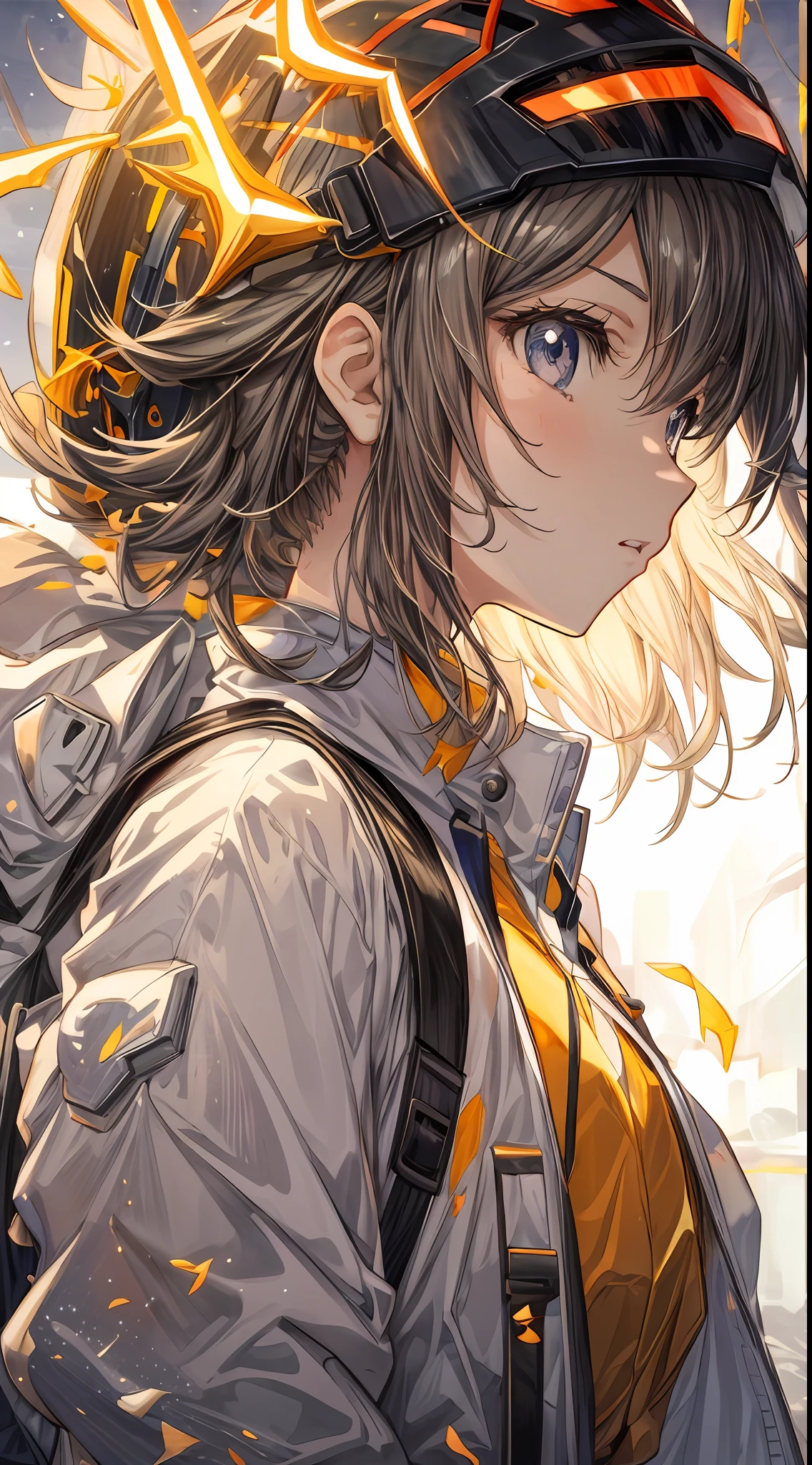 anime girl with a helmet and a backpack looking at something, clean detailed anime art, detailed key anime art, detailed digital anime art, detailed anime character art, 4 k manga wallpaper, best anime 4k konachan wallpaper, detailed anime artwork, anime art wallpaper 4k, anime art wallpaper 4 k, anime art wallpaper 8 k, badass anime 8 k