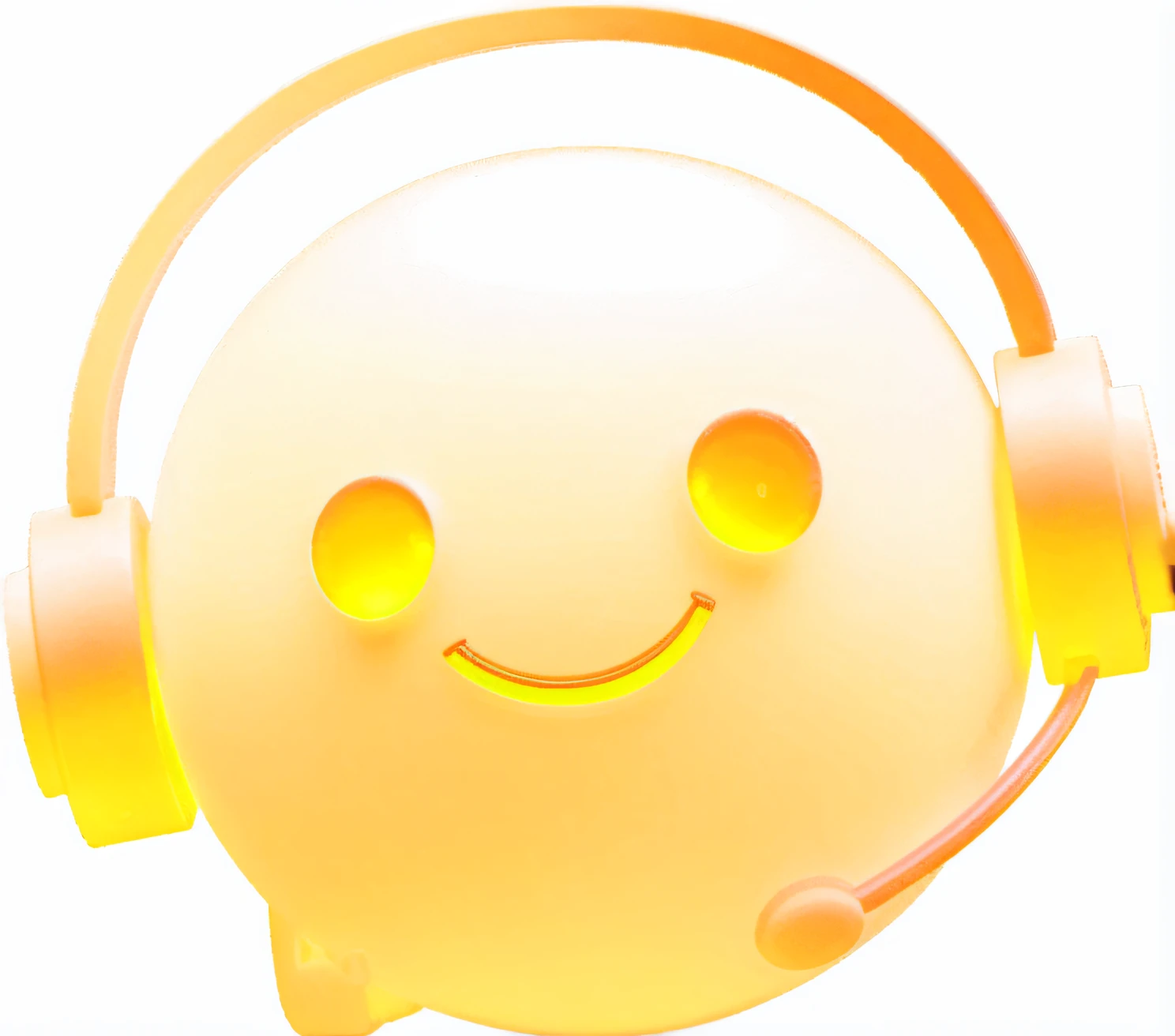 Smiling face wearing headphones, discord emoji, Introduction to Smiley, warm friendly expression, clear cute face, with light glowing, !subtle smiling!, glowing yellow face, smiley, no gradien, a serene smile, cas, (((((((no glow))))))), friendly face, telegraph stickers, cute smiling face, fake smile, with headphone, negao