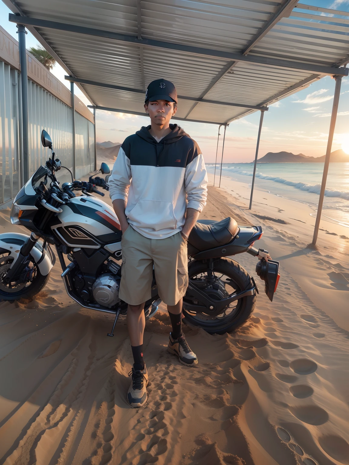 change the image background to a dune sunset professional photography